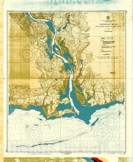 Historic Nautical Map - Conneticut River, 1947 NOAA Chart - Vintage Wall Art