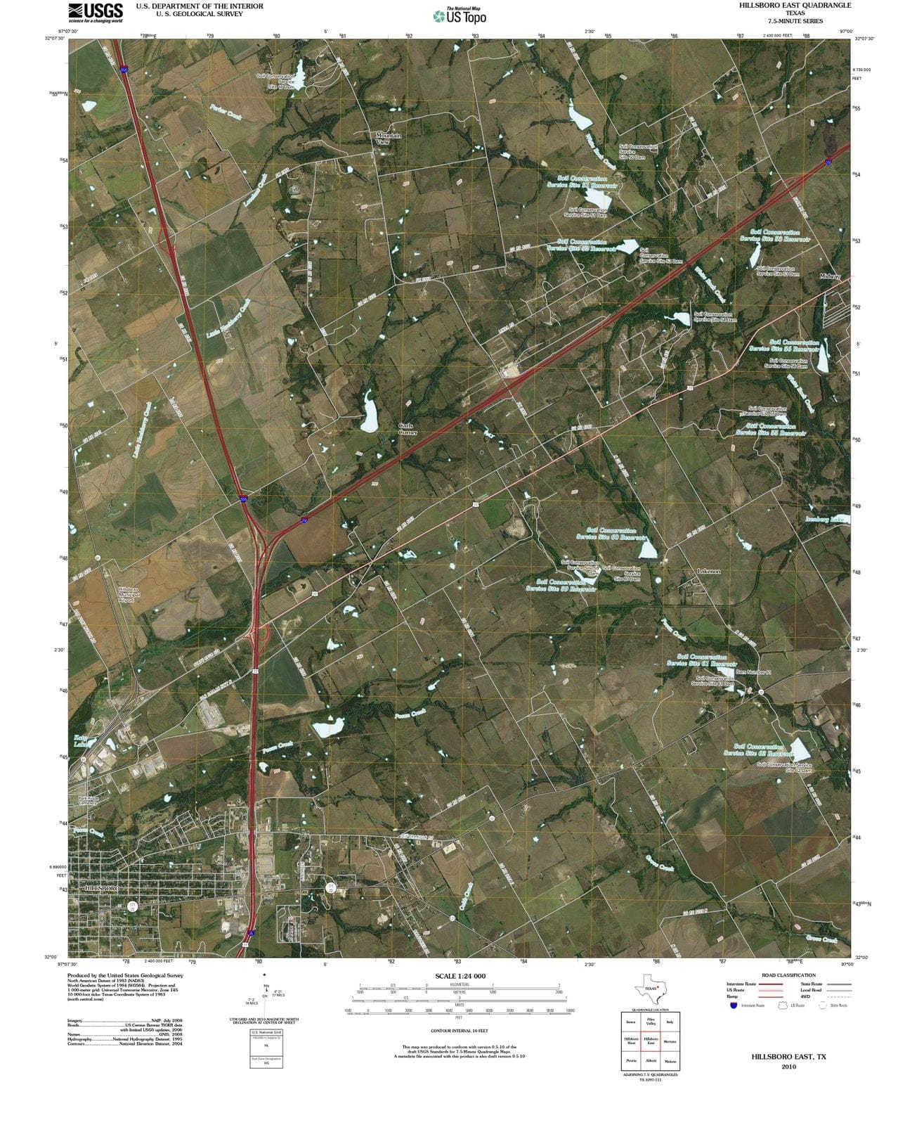 2010 Hillsboro East, TX - Texas - USGS Topographic Map