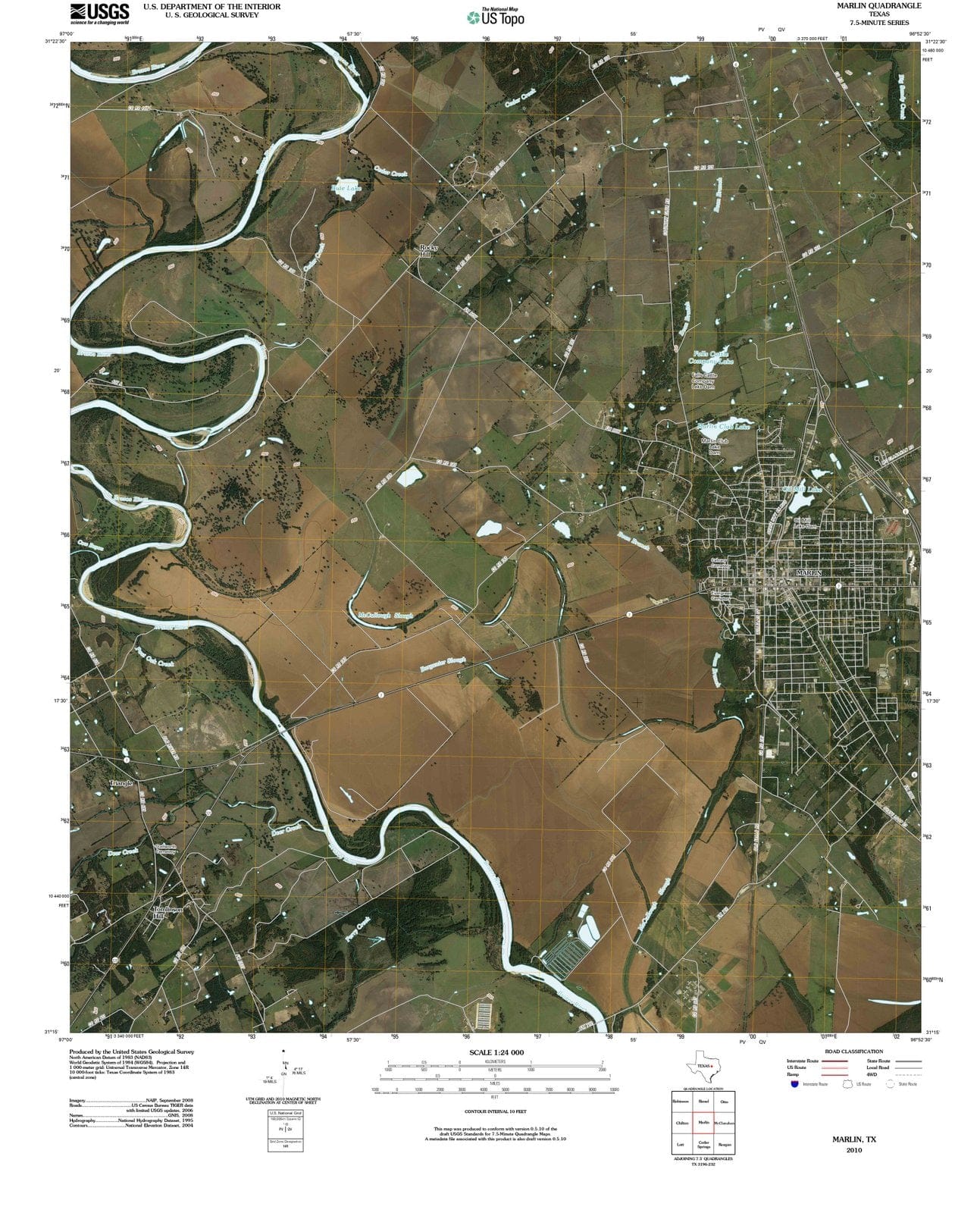 2010 Marlin, TX - Texas - USGS Topographic Map