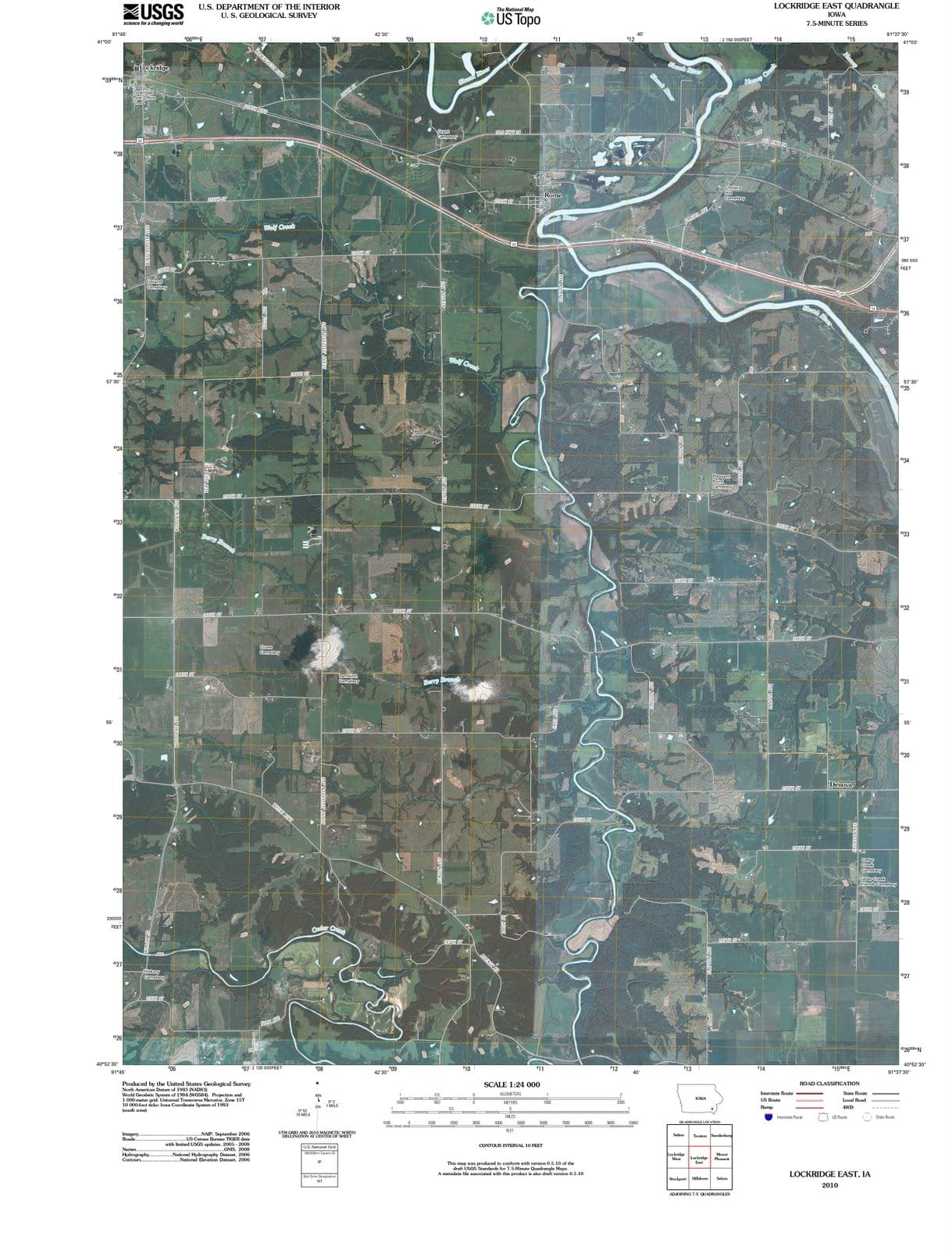 2010 Lockridge East, IA - Iowa - USGS Topographic Map