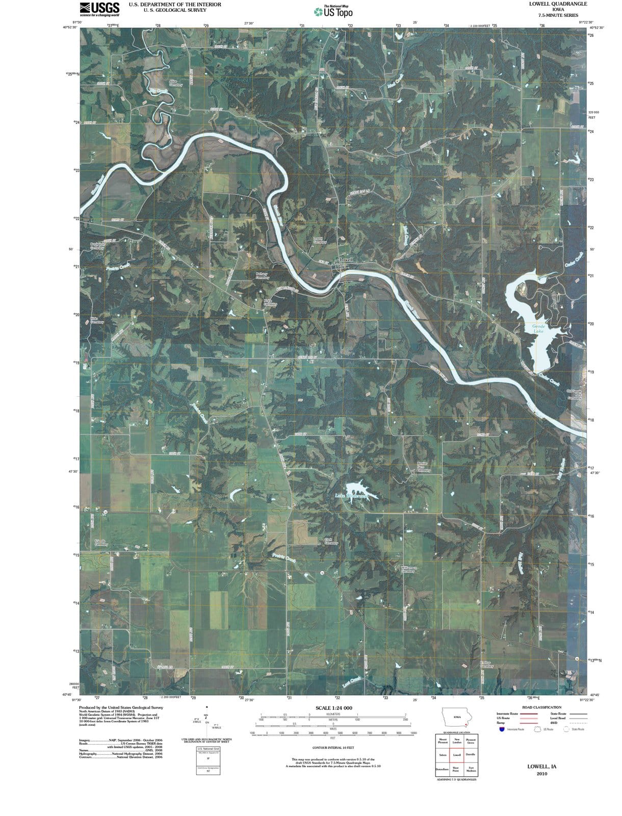 2010 Lowell, IA - Iowa - USGS Topographic Map