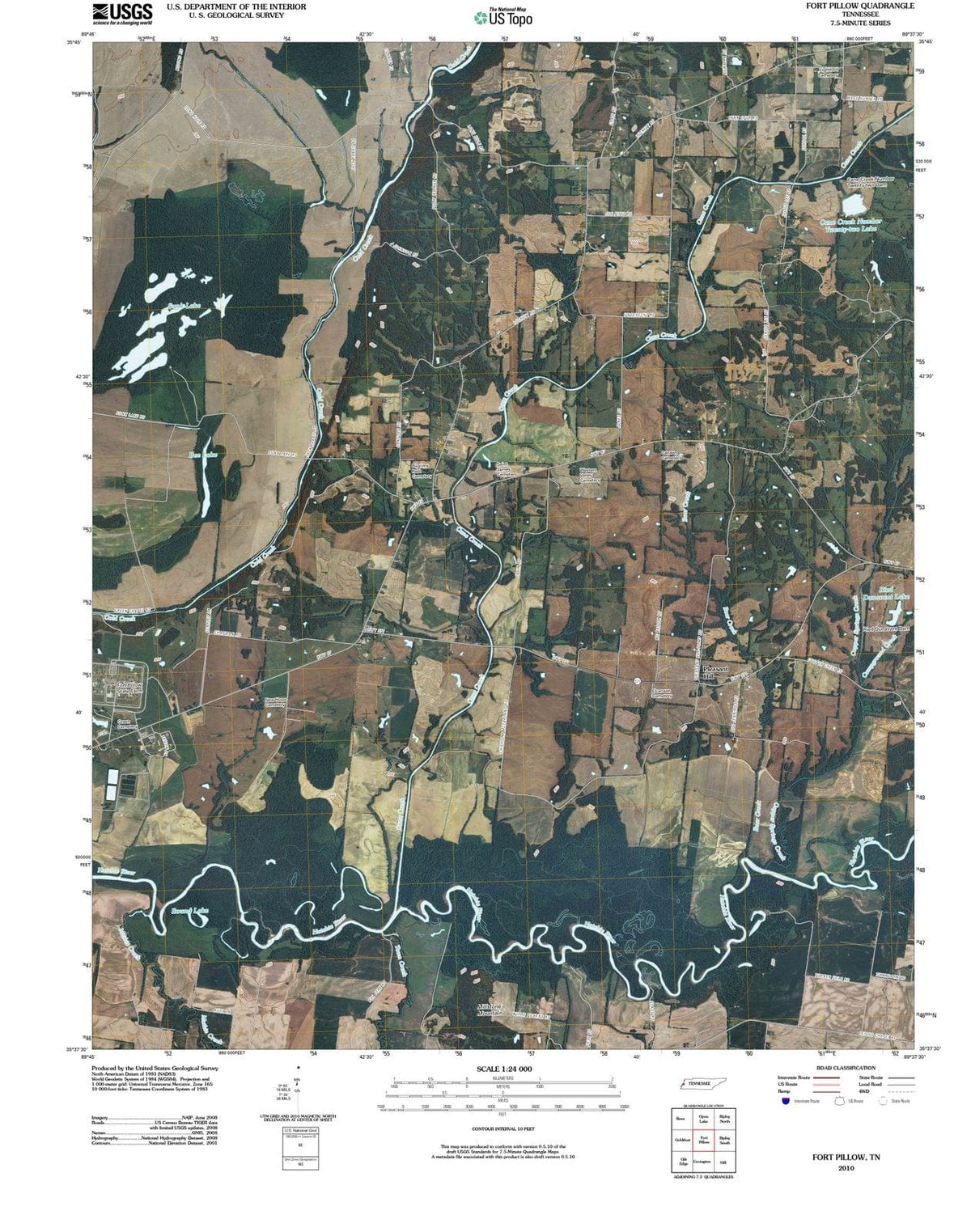 2010 Fort Pillow, TN - Tennessee - USGS Topographic Map