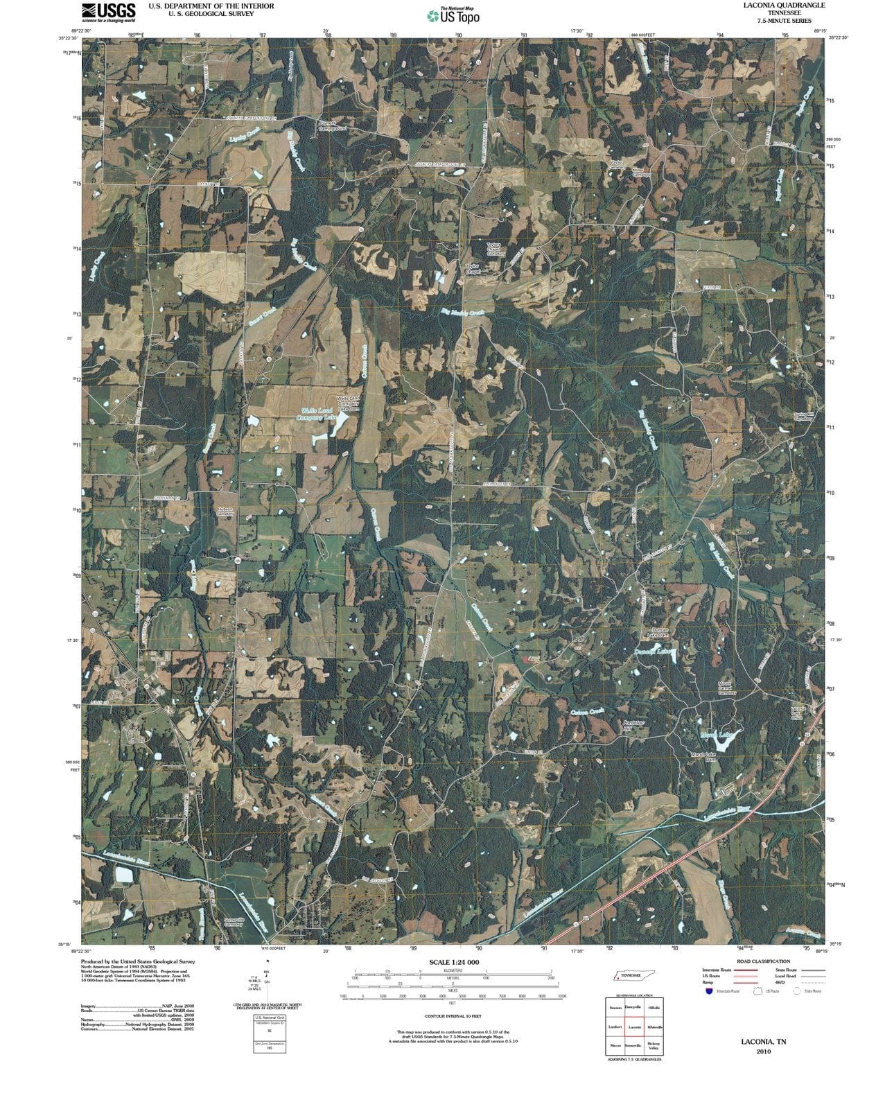 2010 Laconia, TN - Tennessee - USGS Topographic Map