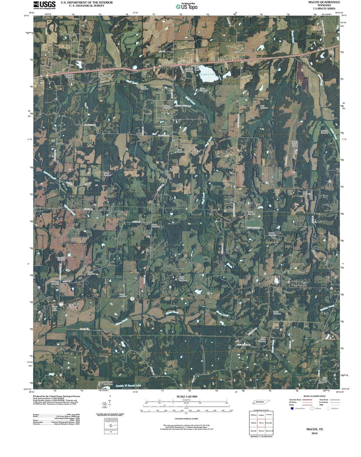 2010 Macon, TN - Tennessee - USGS Topographic Map