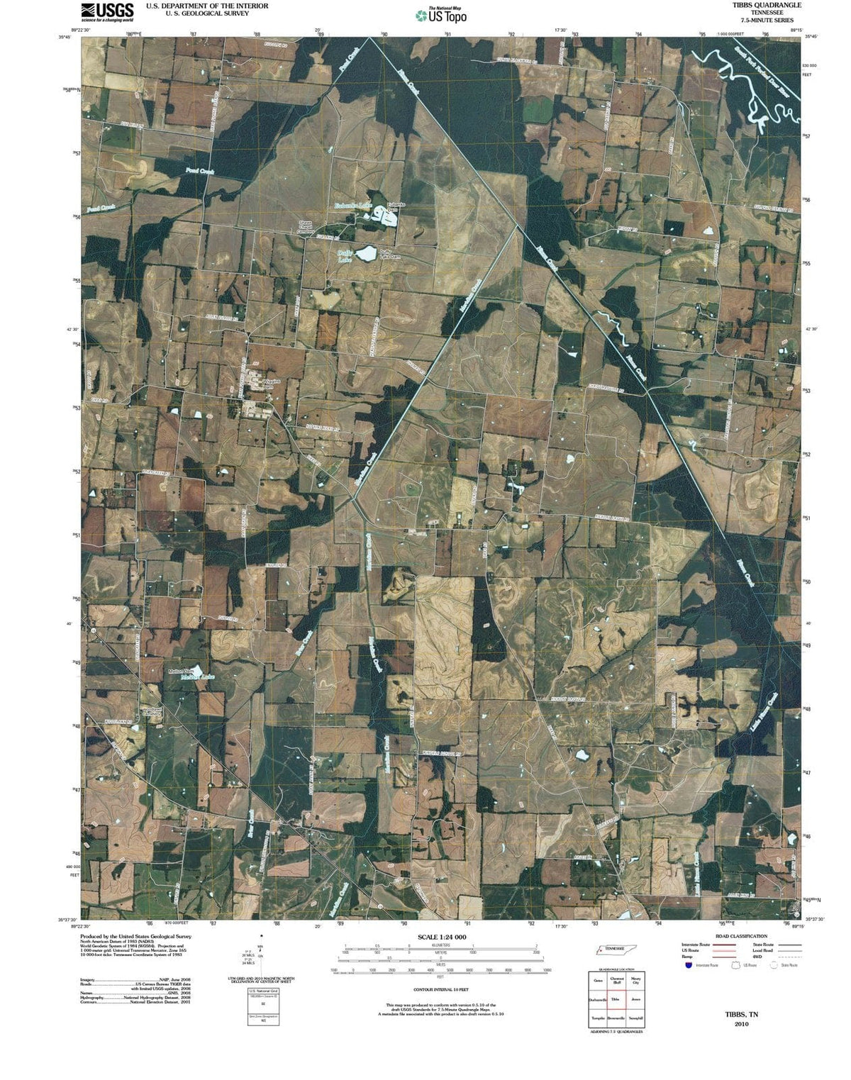 2010 Tibbs, TN - Tennessee - USGS Topographic Map