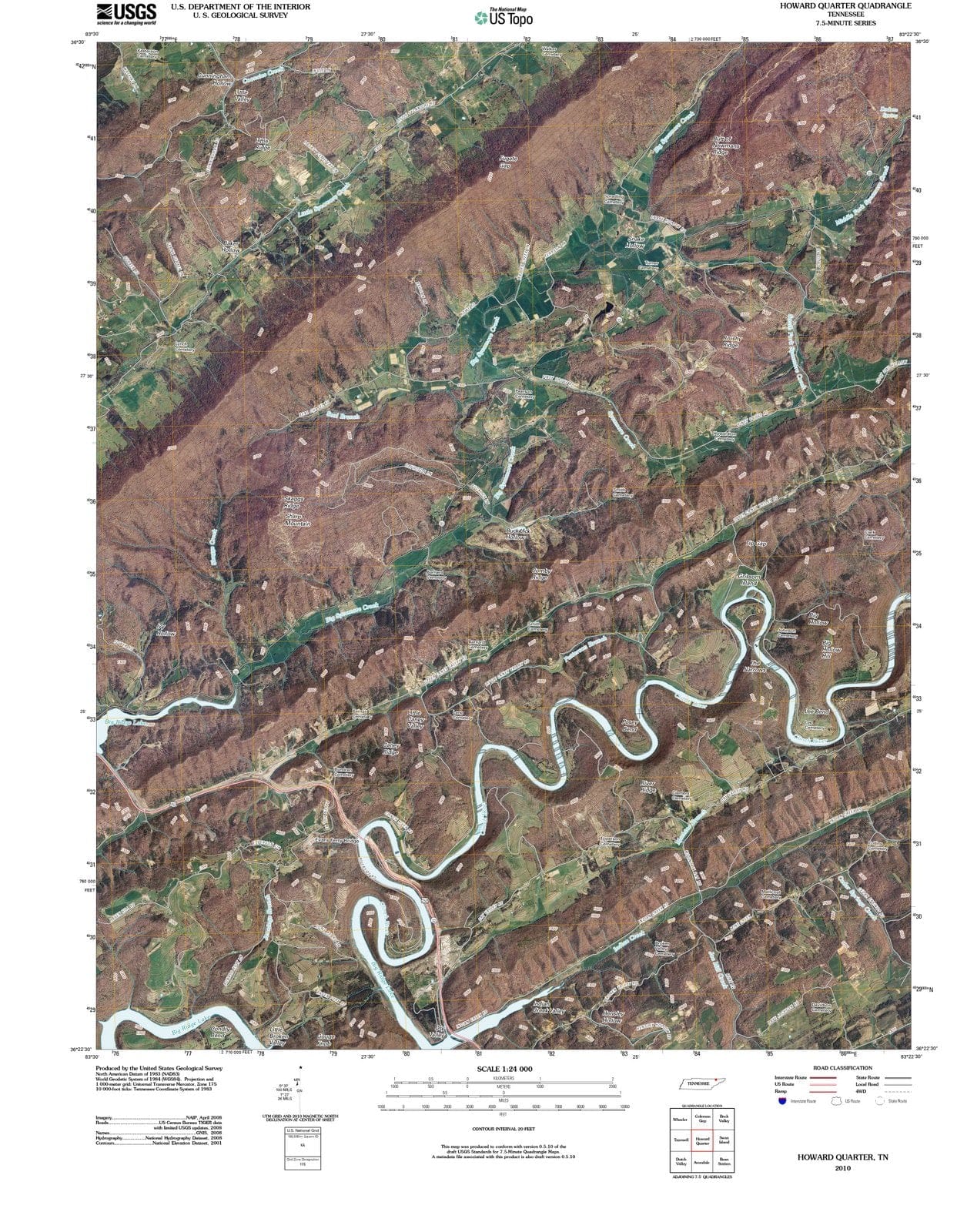 2010 Howard Quarter, TN - Tennessee - USGS Topographic Map