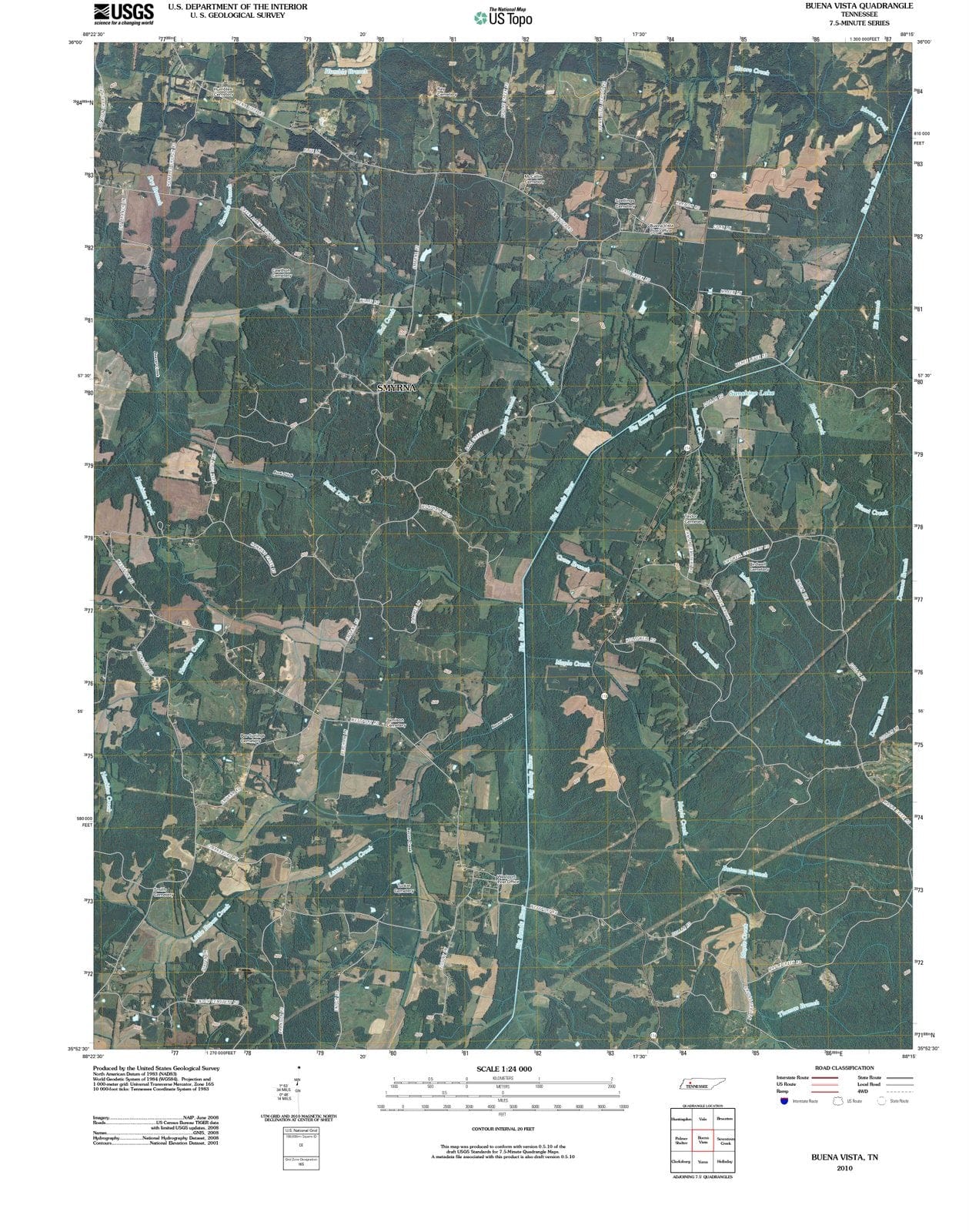 2010 Buena Vista, TN - Tennessee - USGS Topographic Map