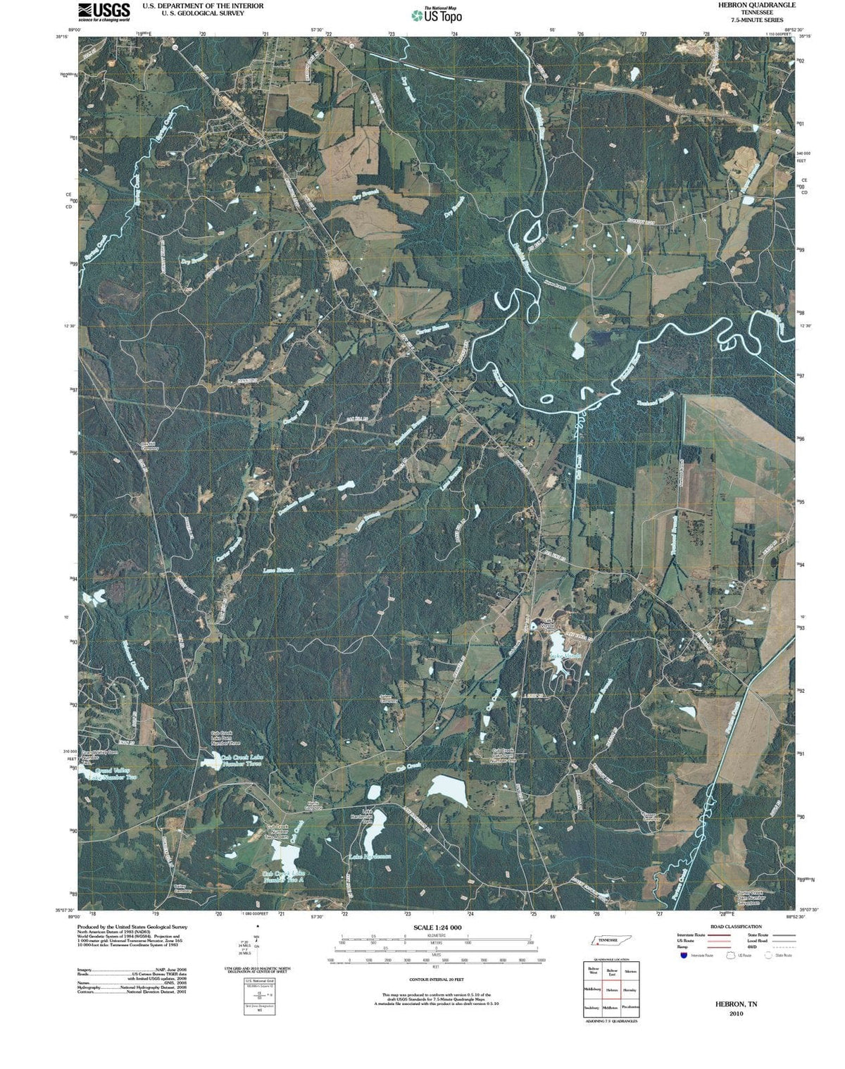 2010 Hebron, TN - Tennessee - USGS Topographic Map