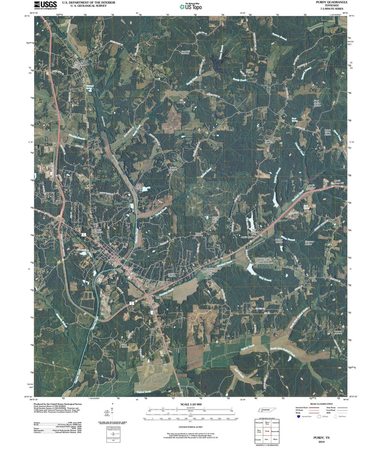 2010 Purdy, TN - Tennessee - USGS Topographic Map