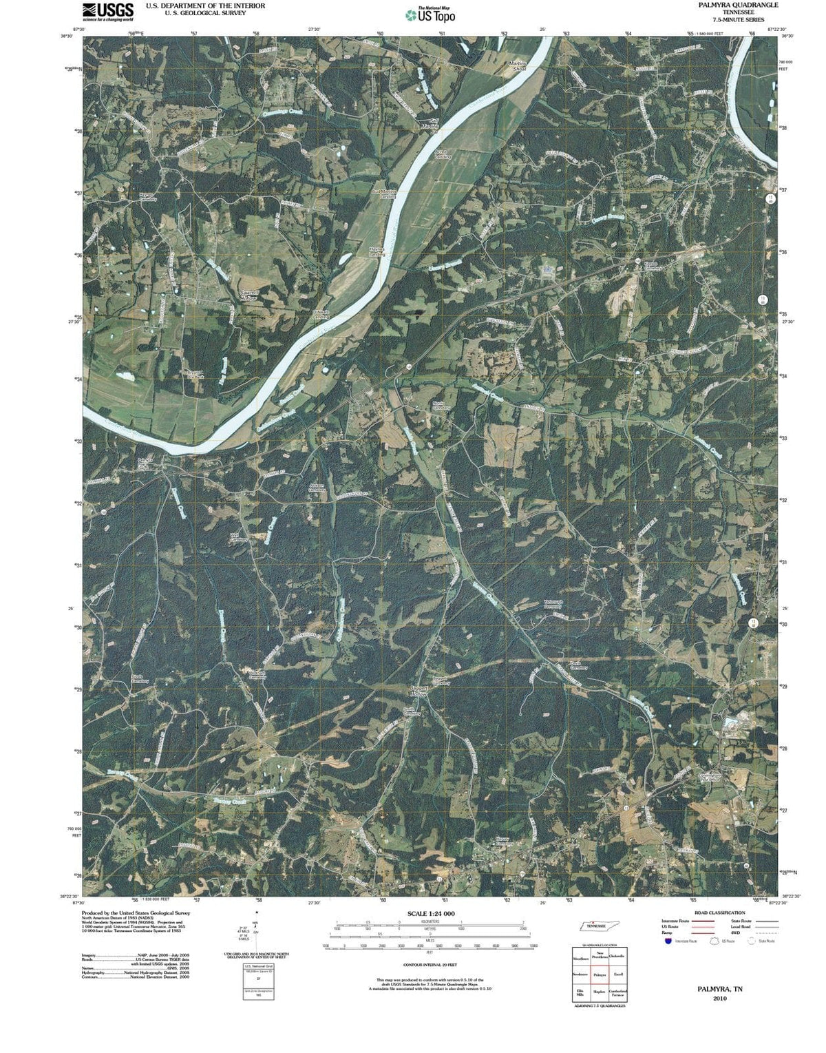 2010 Palmyra, TN - Tennessee - USGS Topographic Map