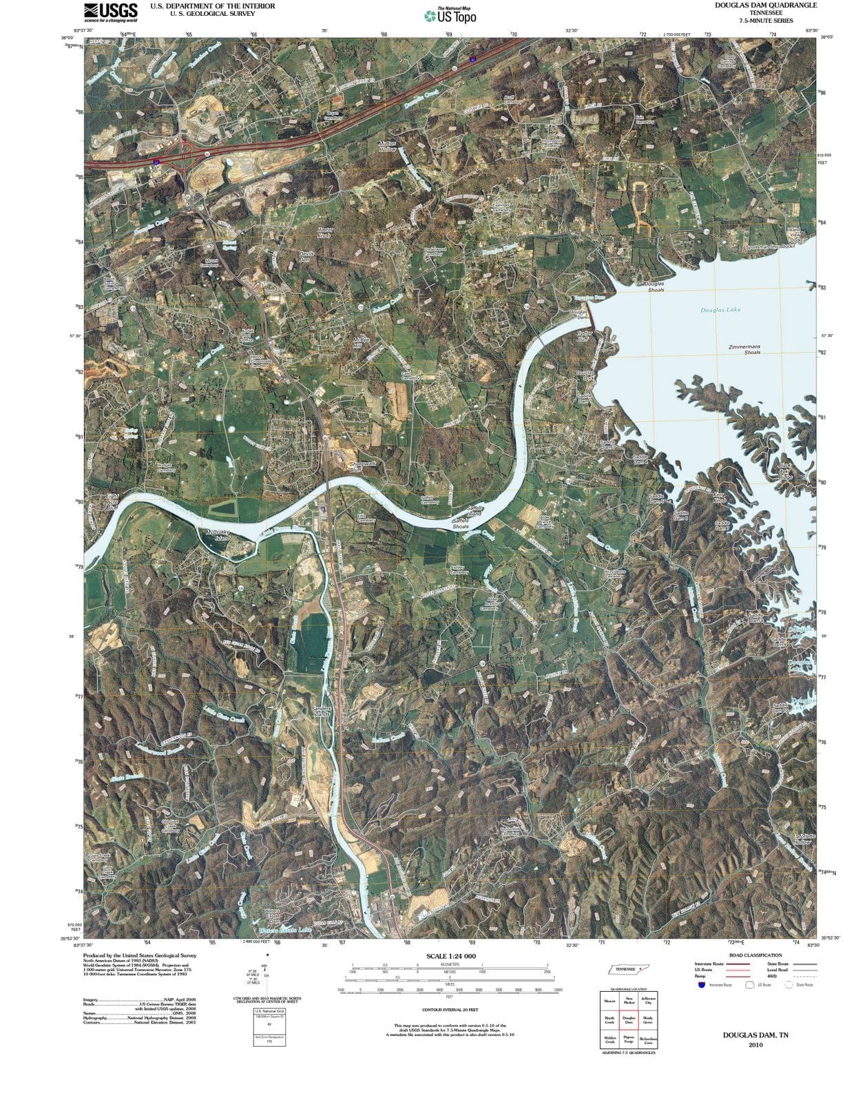 2010 Douglasam, TN - Tennessee - USGS Topographic Map