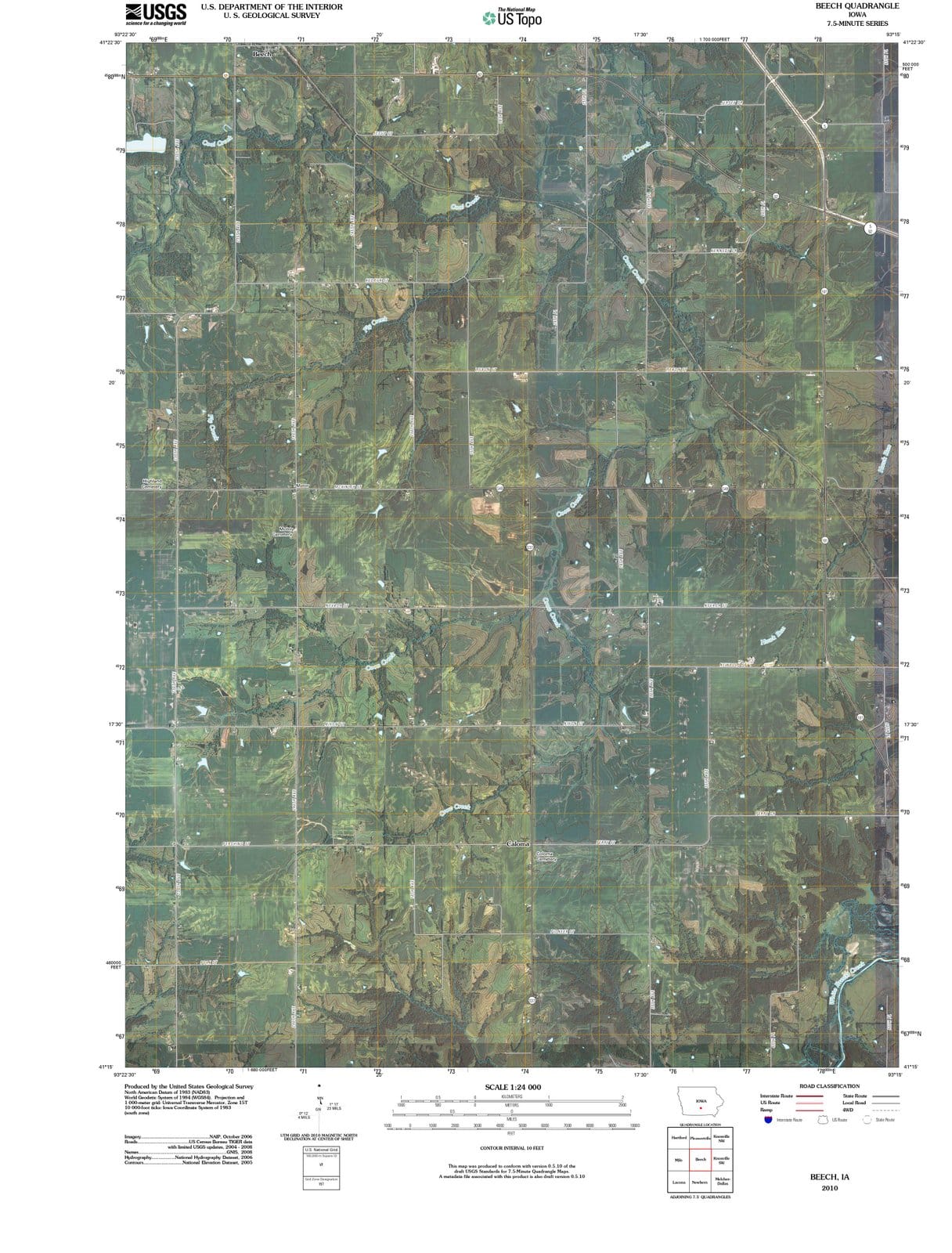 2010 Beech, IA - Iowa - USGS Topographic Map