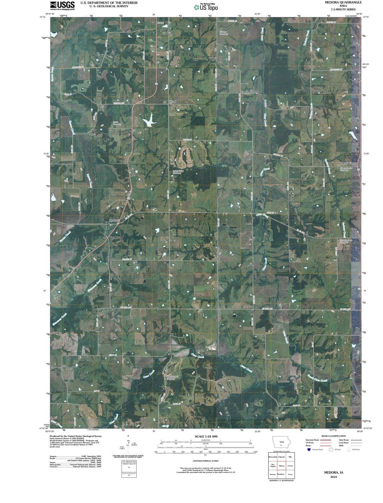 2010 Medora, IA - Iowa - USGS Topographic Map
