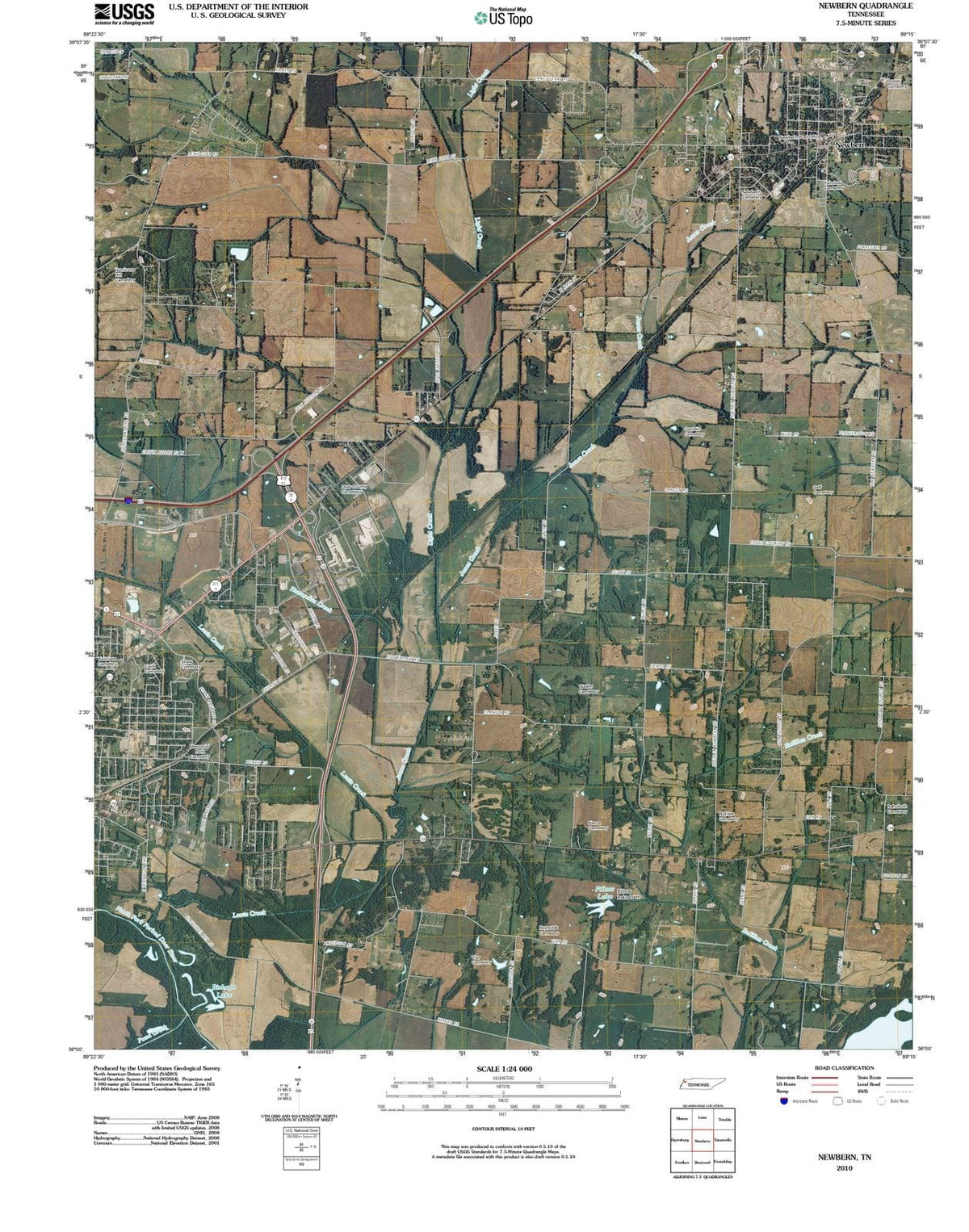 2010 Newbern, TN - Tennessee - USGS Topographic Map