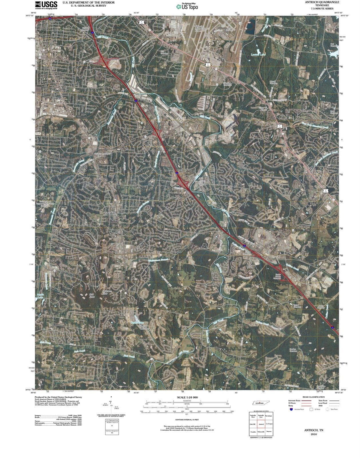 2010 Antioch, TN - Tennessee - USGS Topographic Map