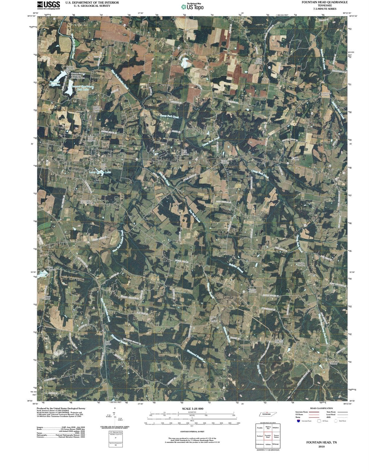 2010 Fountain Head, TN - Tennessee - USGS Topographic Map