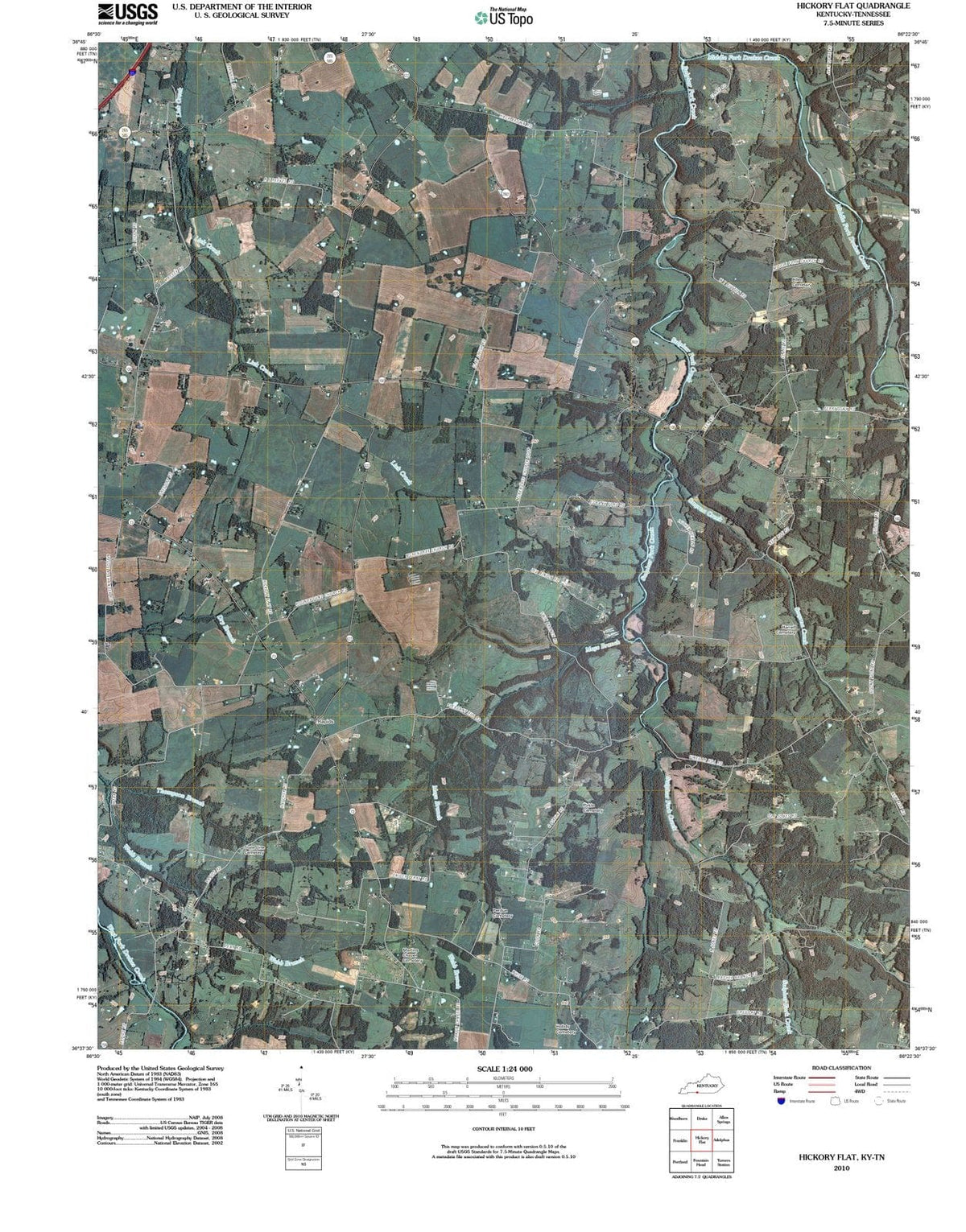 2010 Hickory Flat, KY - Kentucky - USGS Topographic Map