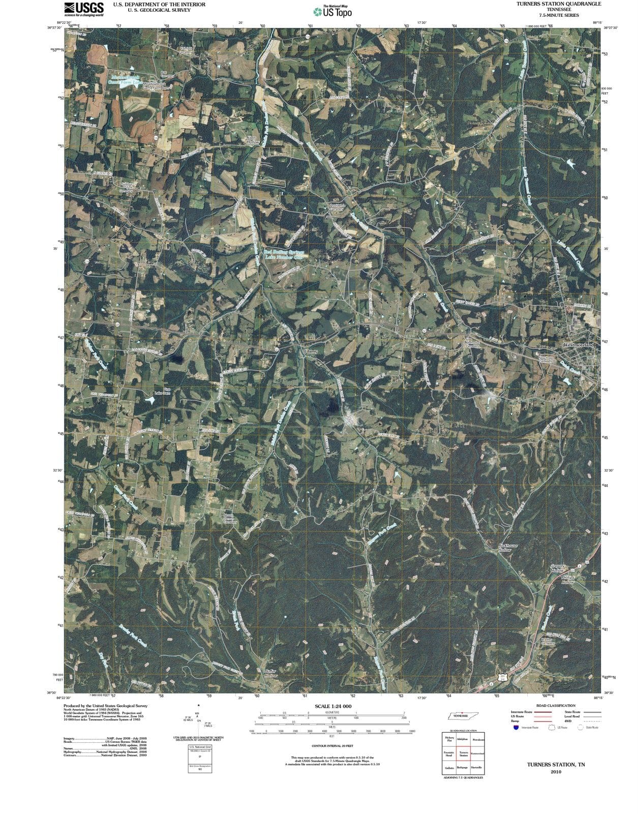 2010 Turners Station, TN - Tennessee - USGS Topographic Map