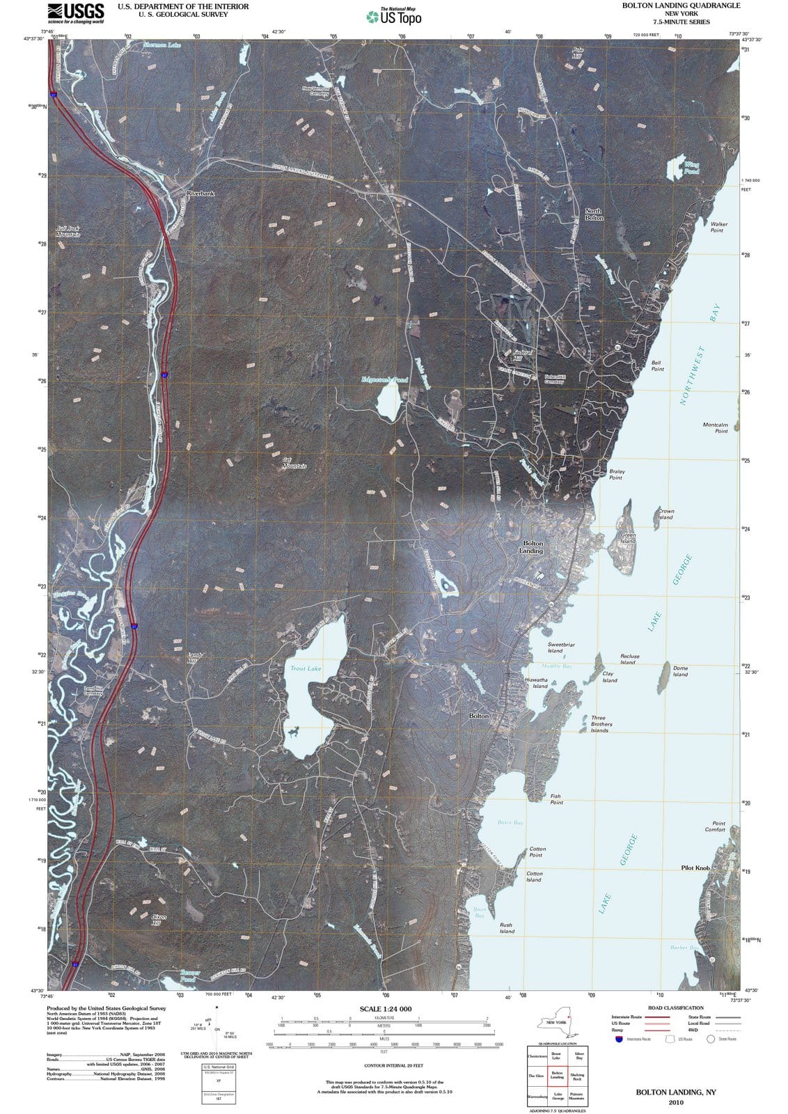 2010 Bolton Landing, NY - New York - USGS Topographic Map