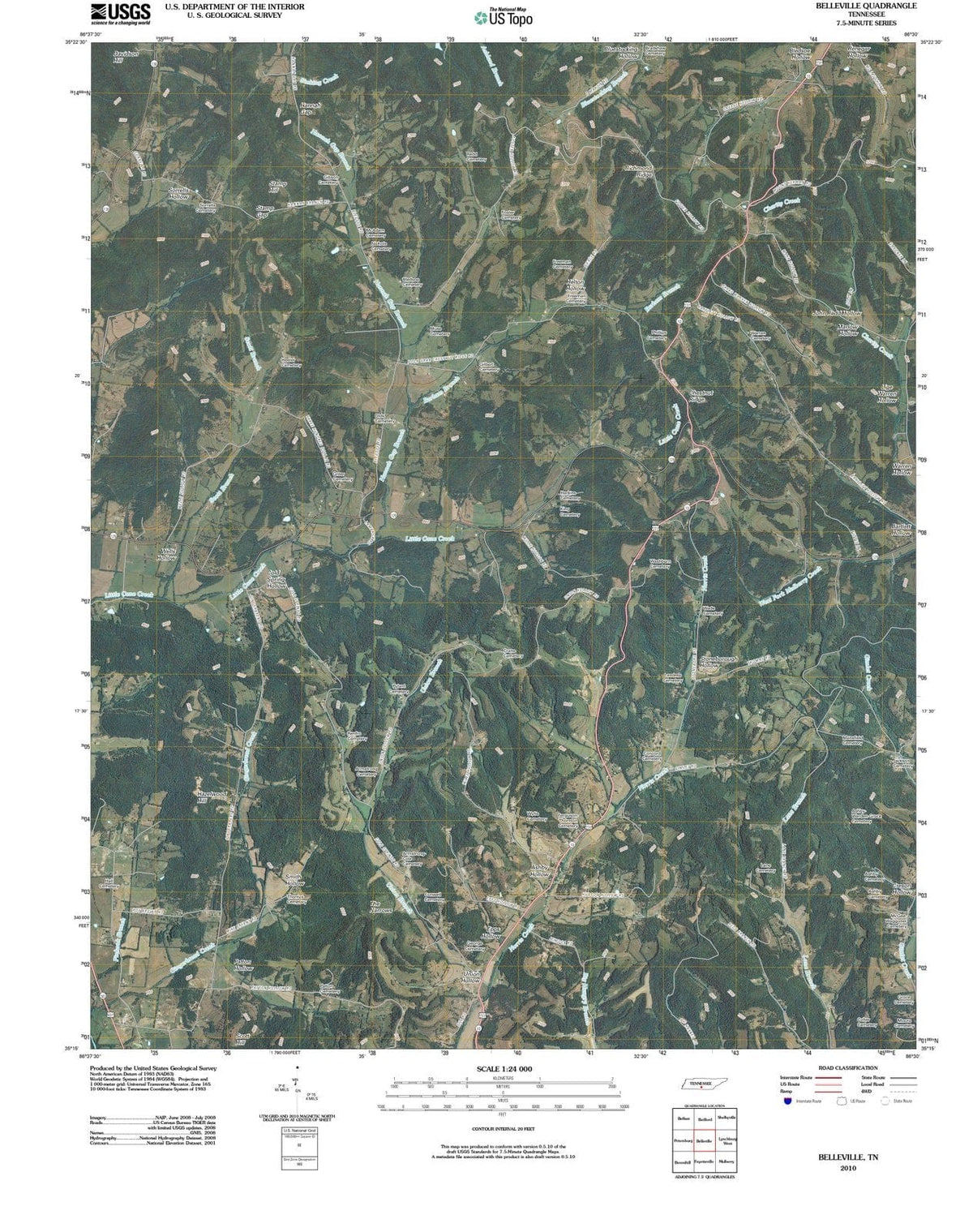 2010 Belleville, TN - Tennessee - USGS Topographic Map