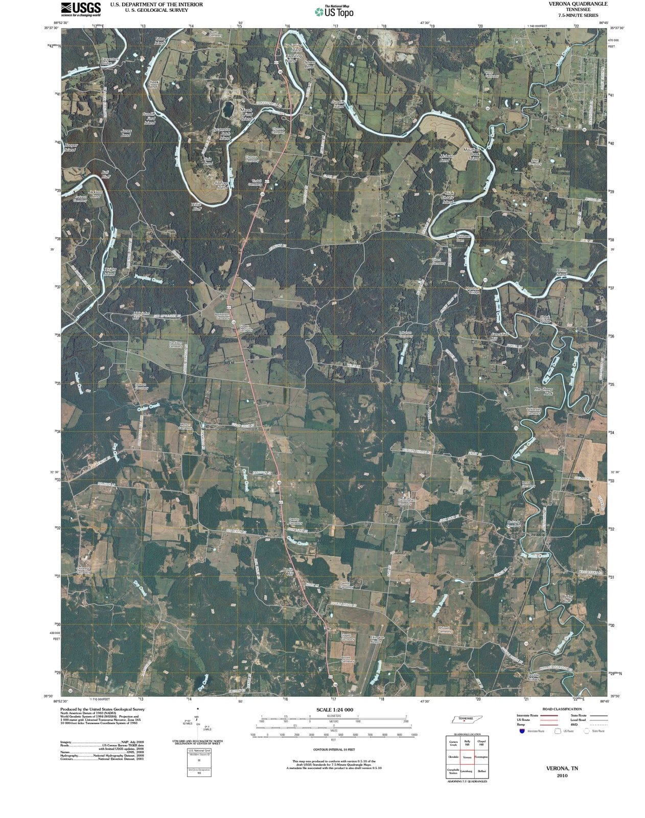 2010 Verona, TN - Tennessee - USGS Topographic Map
