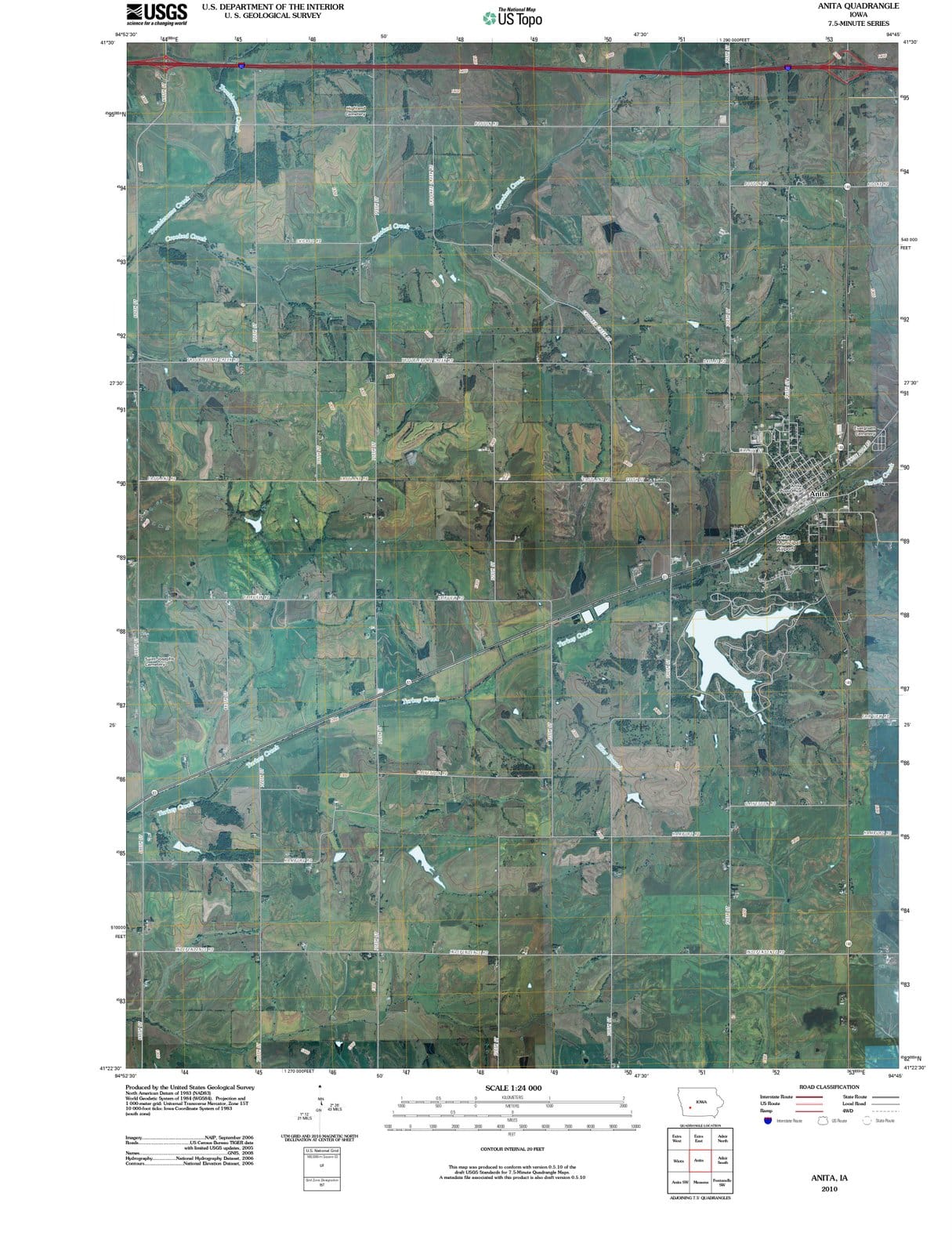 2010 Anita, IA - Iowa - USGS Topographic Map