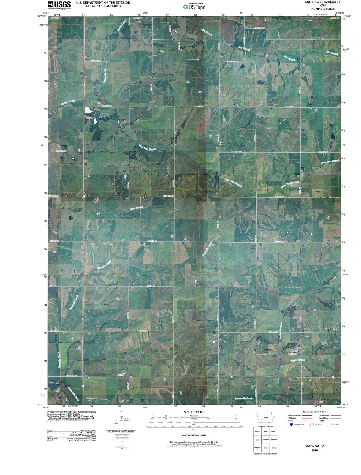 2010 Anita, IA - Iowa - USGS Topographic Map
