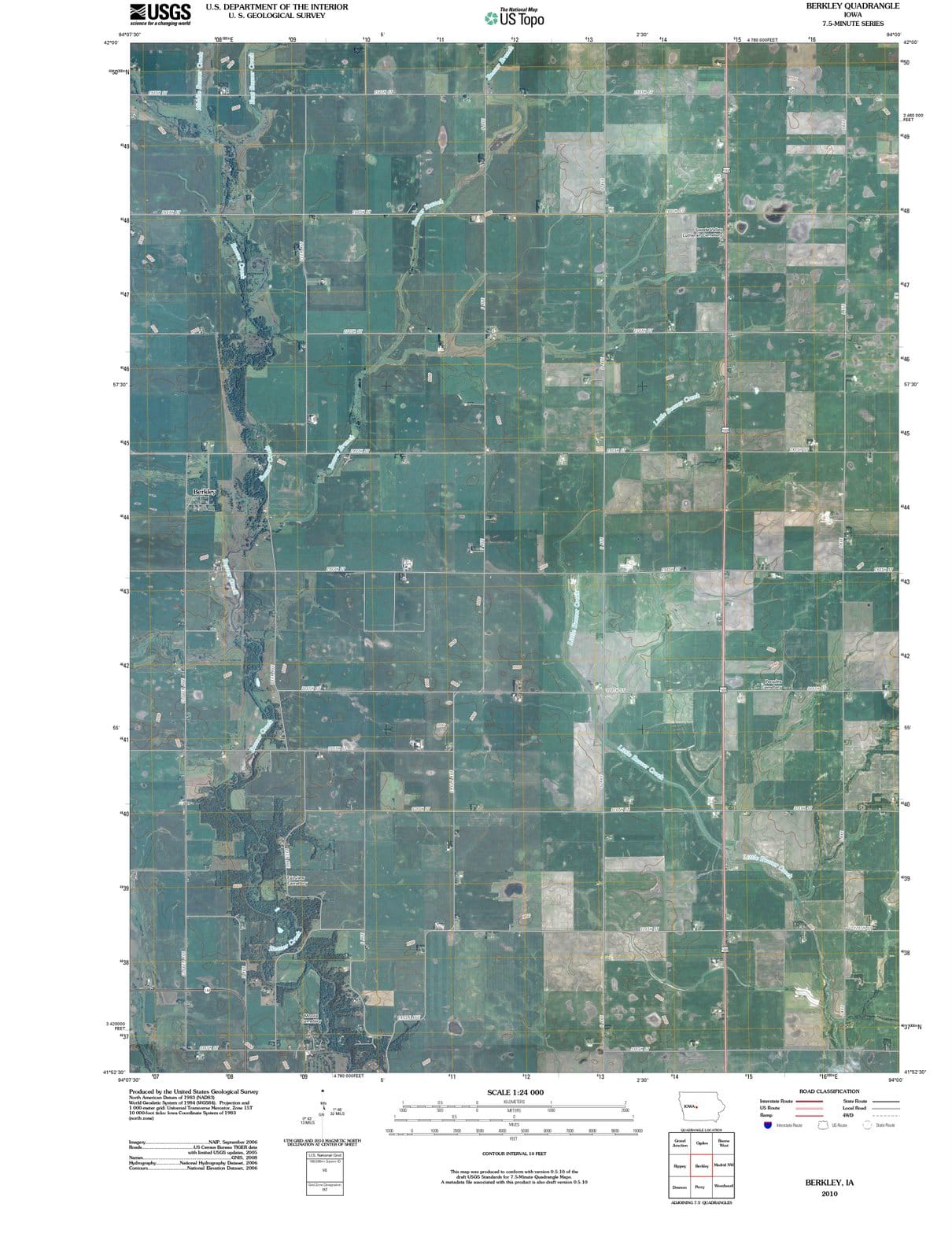 2010 Berkley, IA - Iowa - USGS Topographic Map