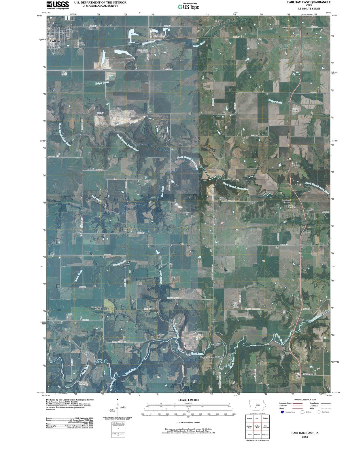 2010 Earlham East, IA - Iowa - USGS Topographic Map