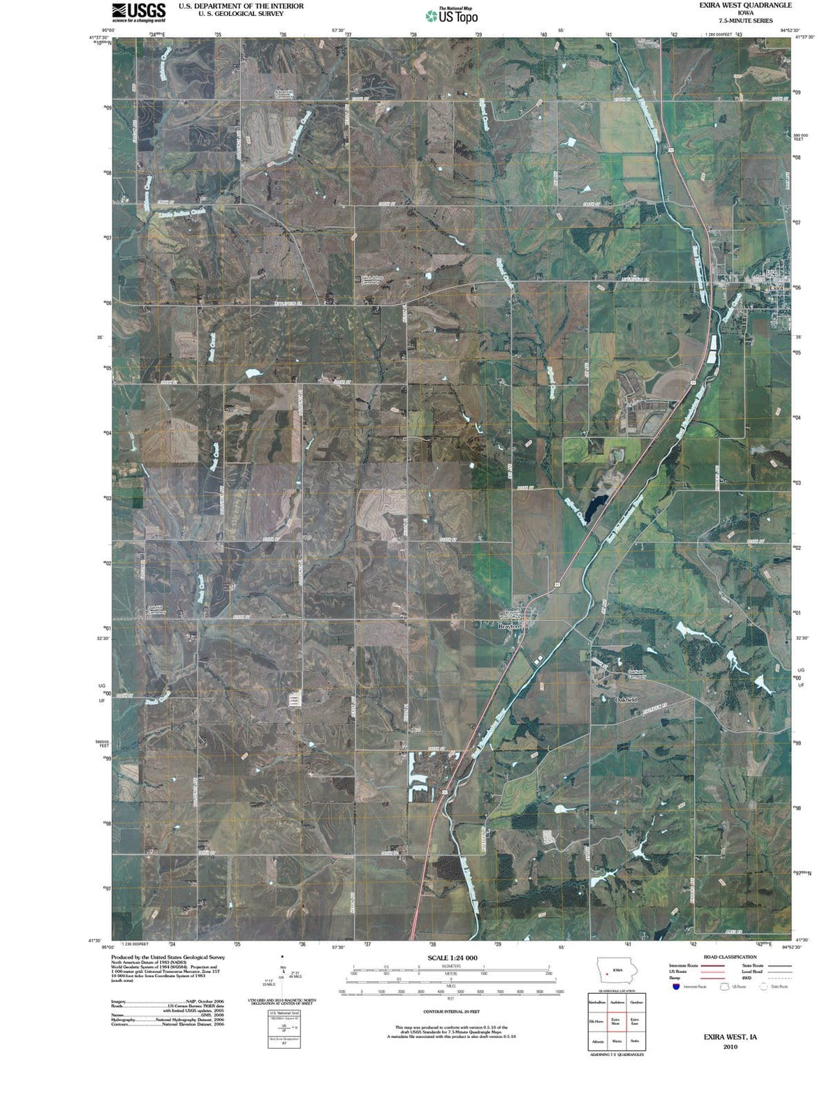 2010 Exira West, IA - Iowa - USGS Topographic Map