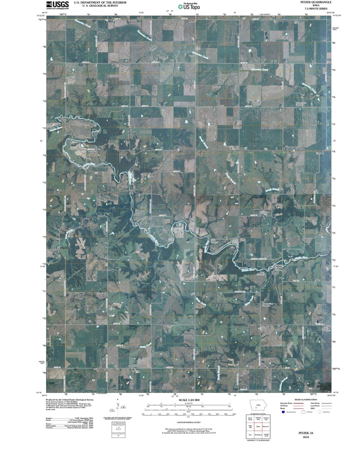 2010 Pitzer, IA - Iowa - USGS Topographic Map