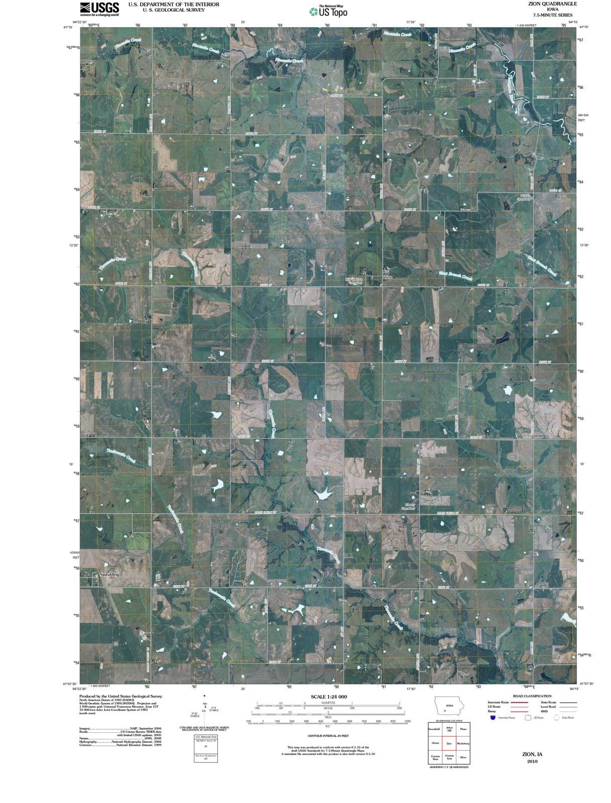 2010 Zion, IA - Iowa - USGS Topographic Map