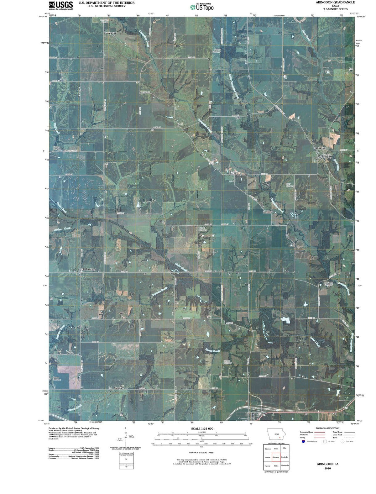 2010 Abingdon, IA - Iowa - USGS Topographic Map