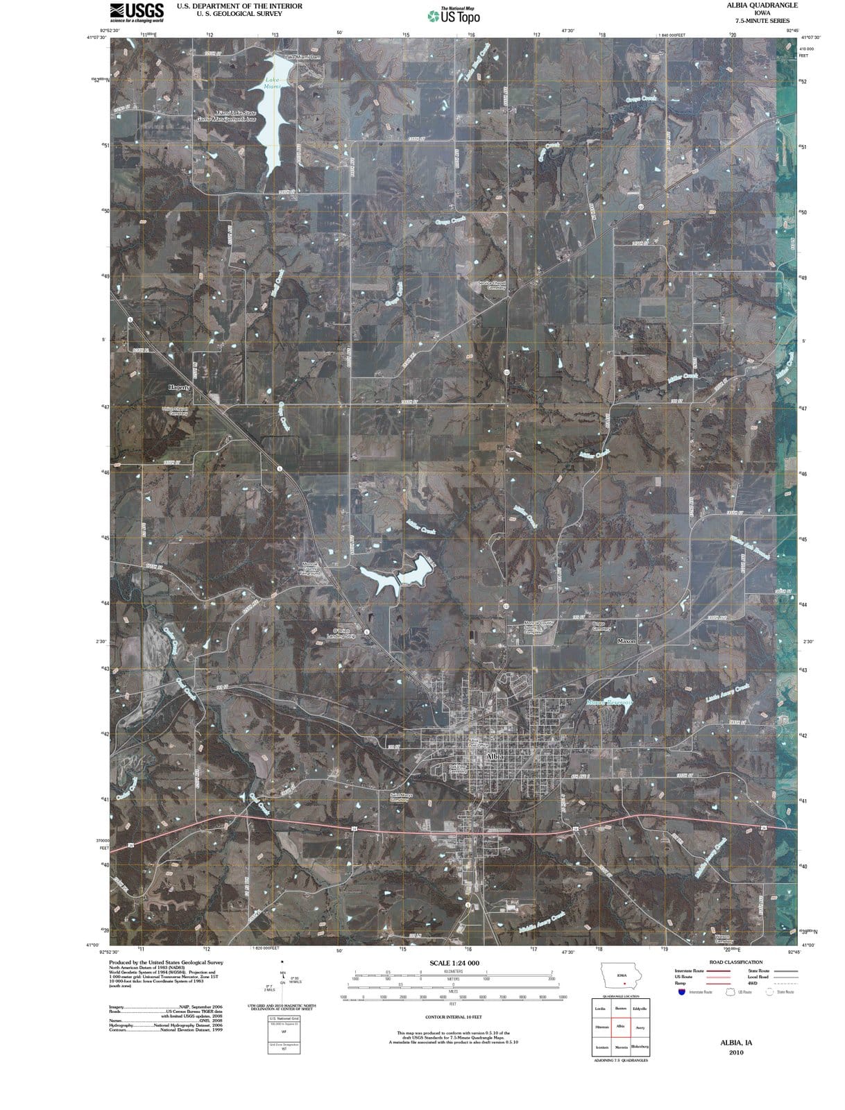 2010 Albia, IA - Iowa - USGS Topographic Map