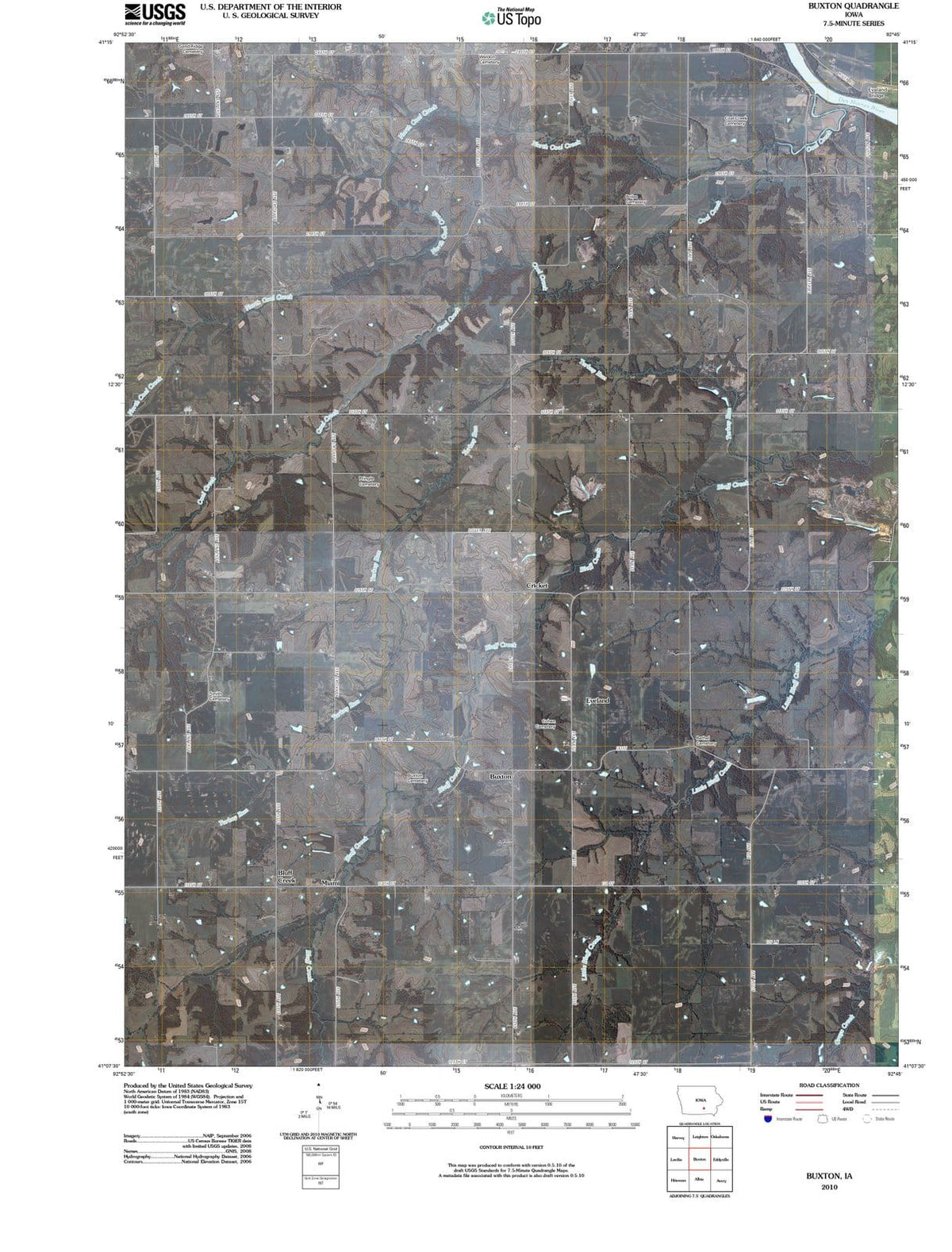 2010 Buxton, IA - Iowa - USGS Topographic Map