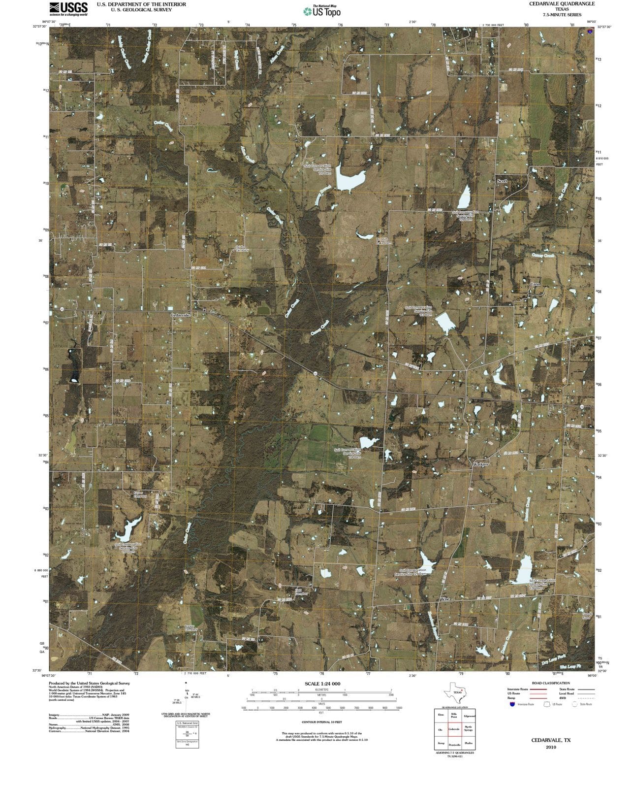 2010 Cedarvale, TX - Texas - USGS Topographic Map