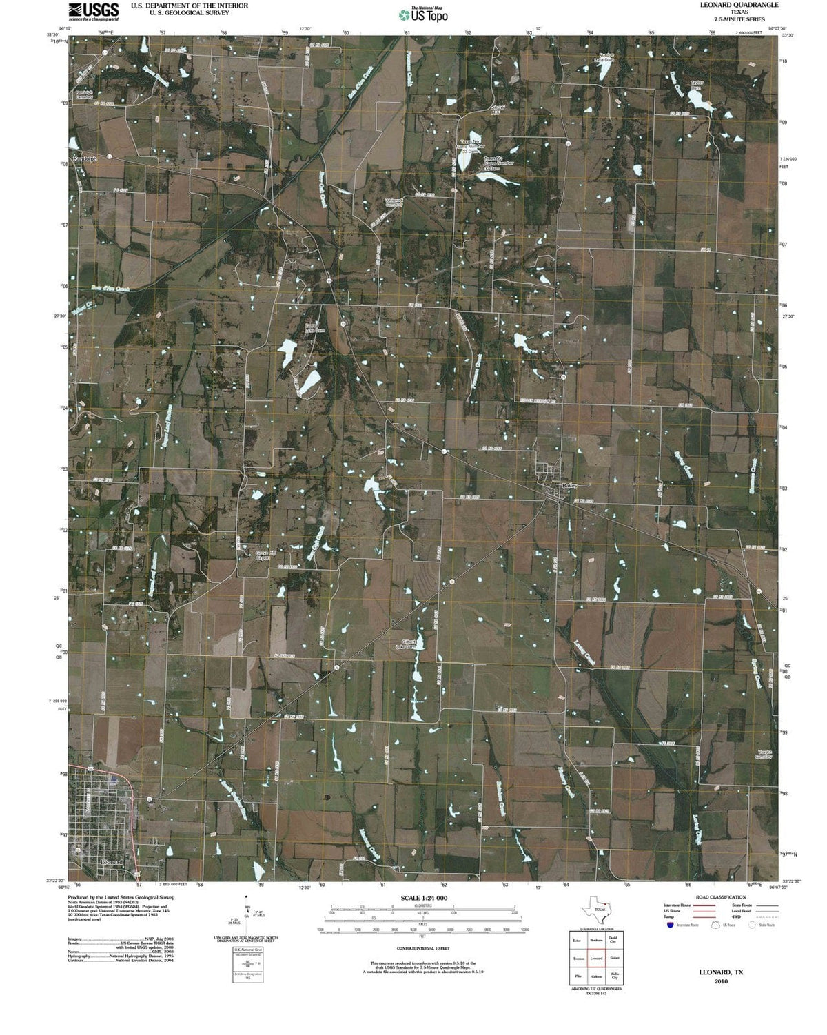 2010 Leonard, TX - Texas - USGS Topographic Map