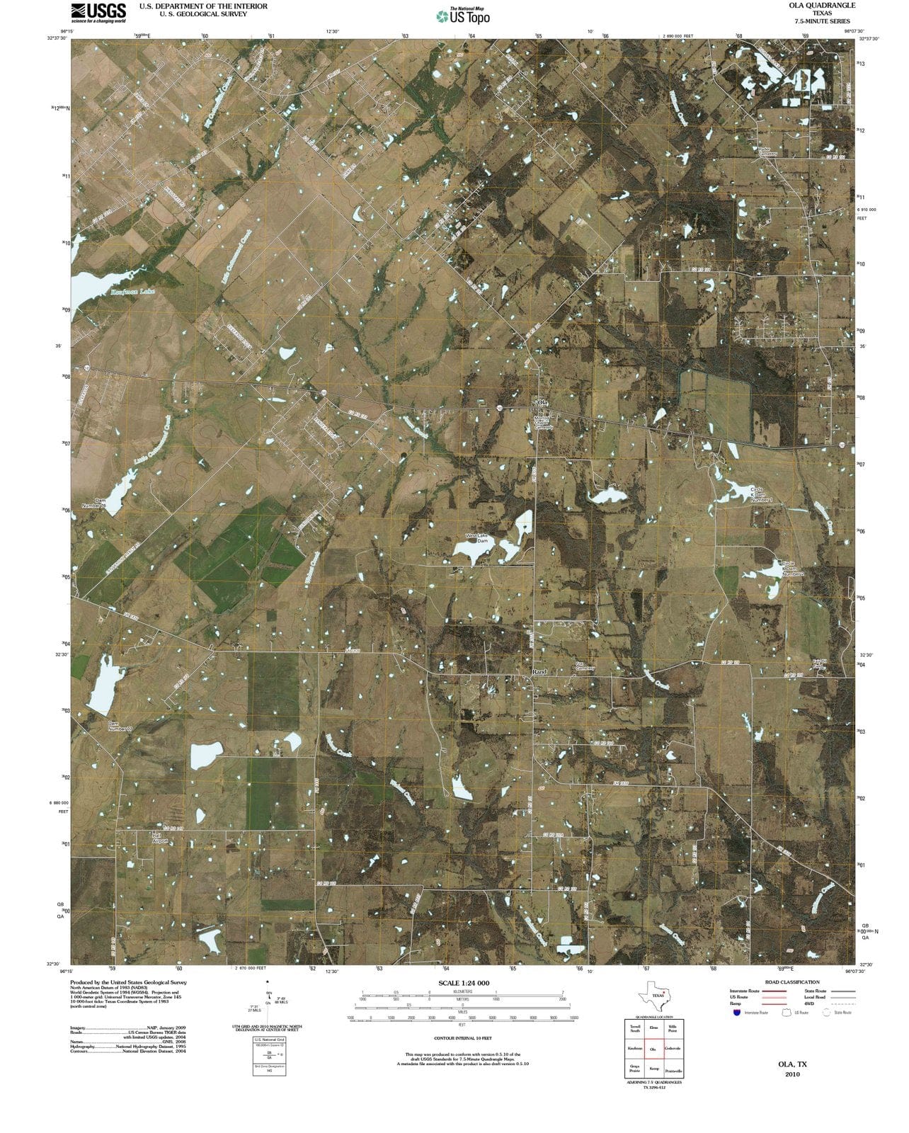 2010 Ola, TX - Texas - USGS Topographic Map