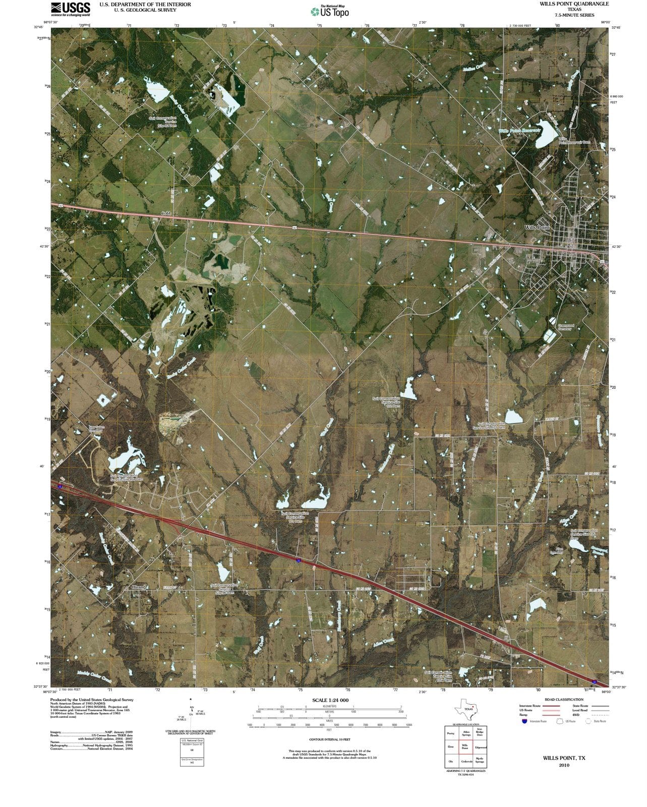 2010 Wills Point, TX - Texas - USGS Topographic Map