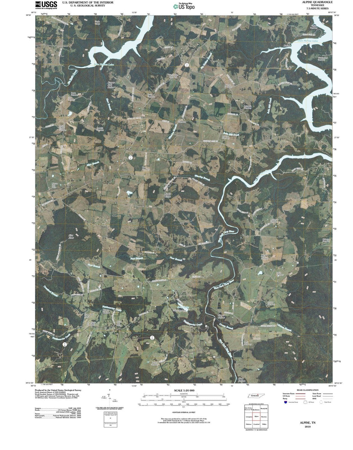 2010 Alpine, TN - Tennessee - USGS Topographic Map