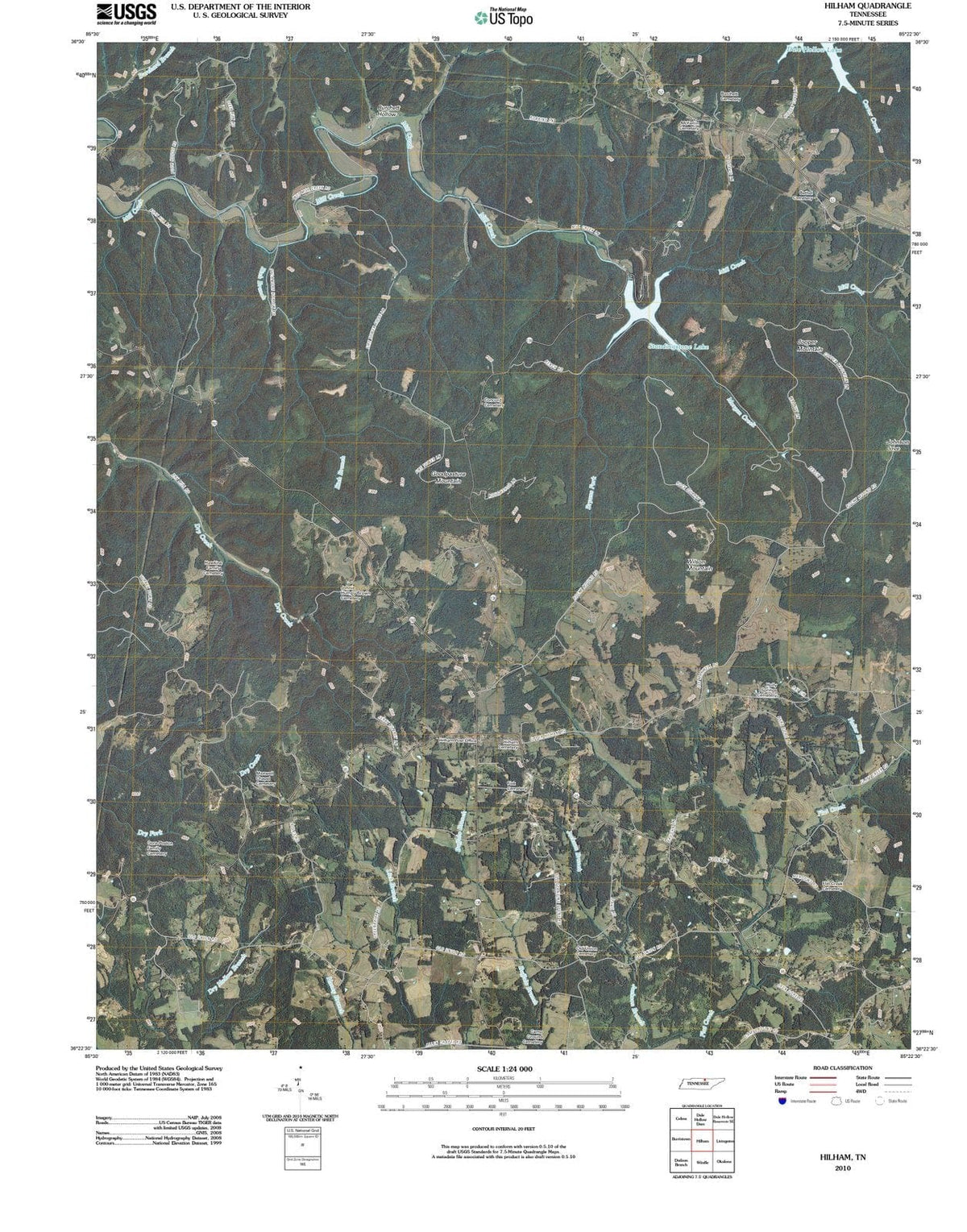 2010 Hilham, TN - Tennessee - USGS Topographic Map