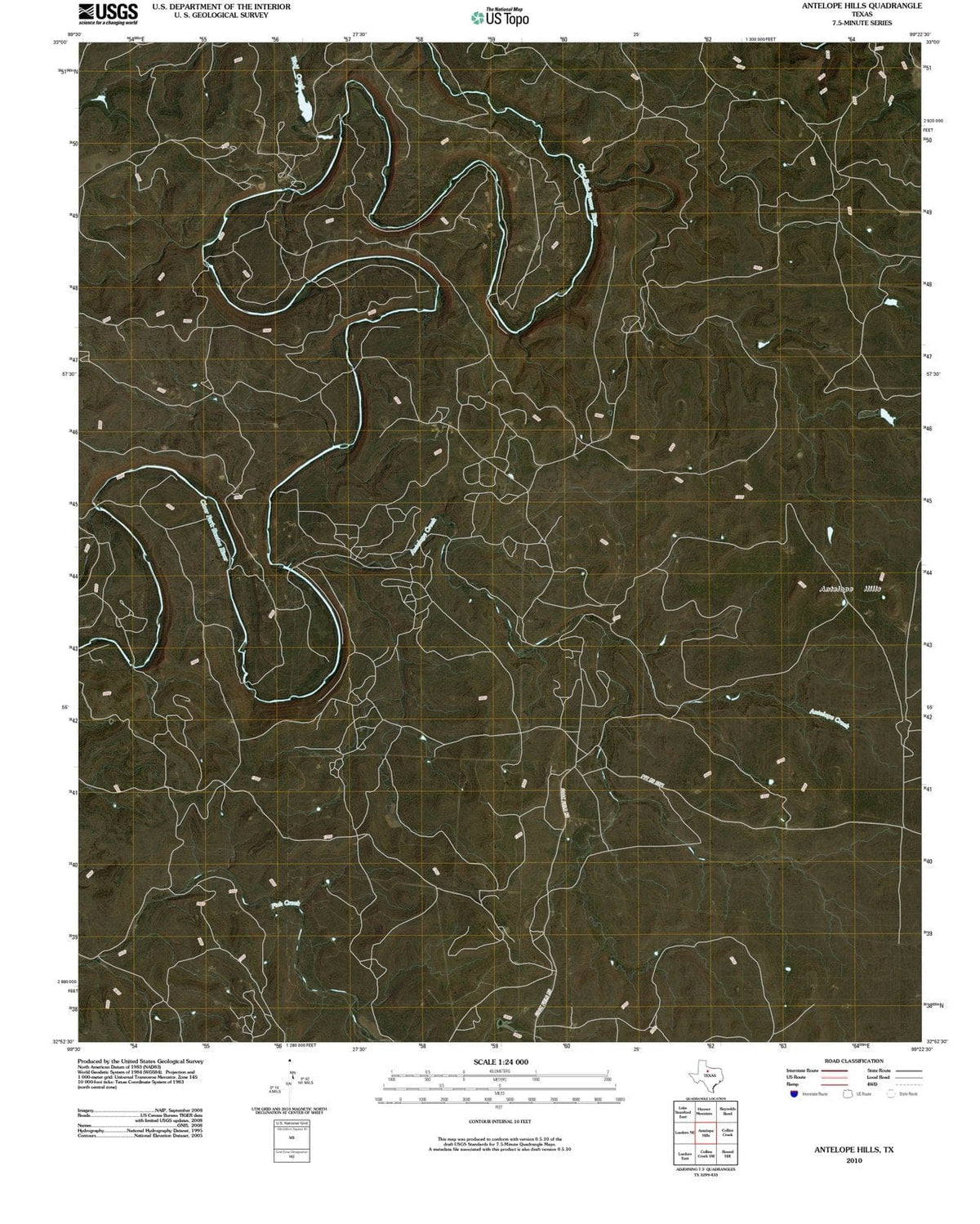 2010 Antelope Hills, TX - Texas - USGS Topographic Map