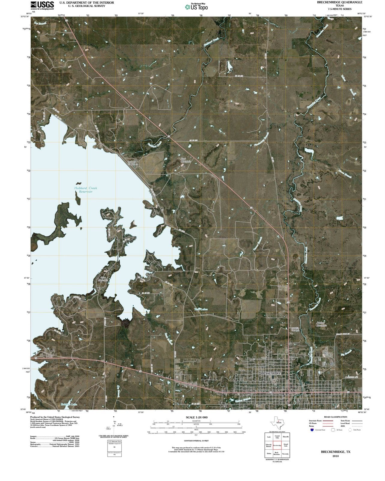 2010 Breckenridge, TX - Texas - USGS Topographic Map