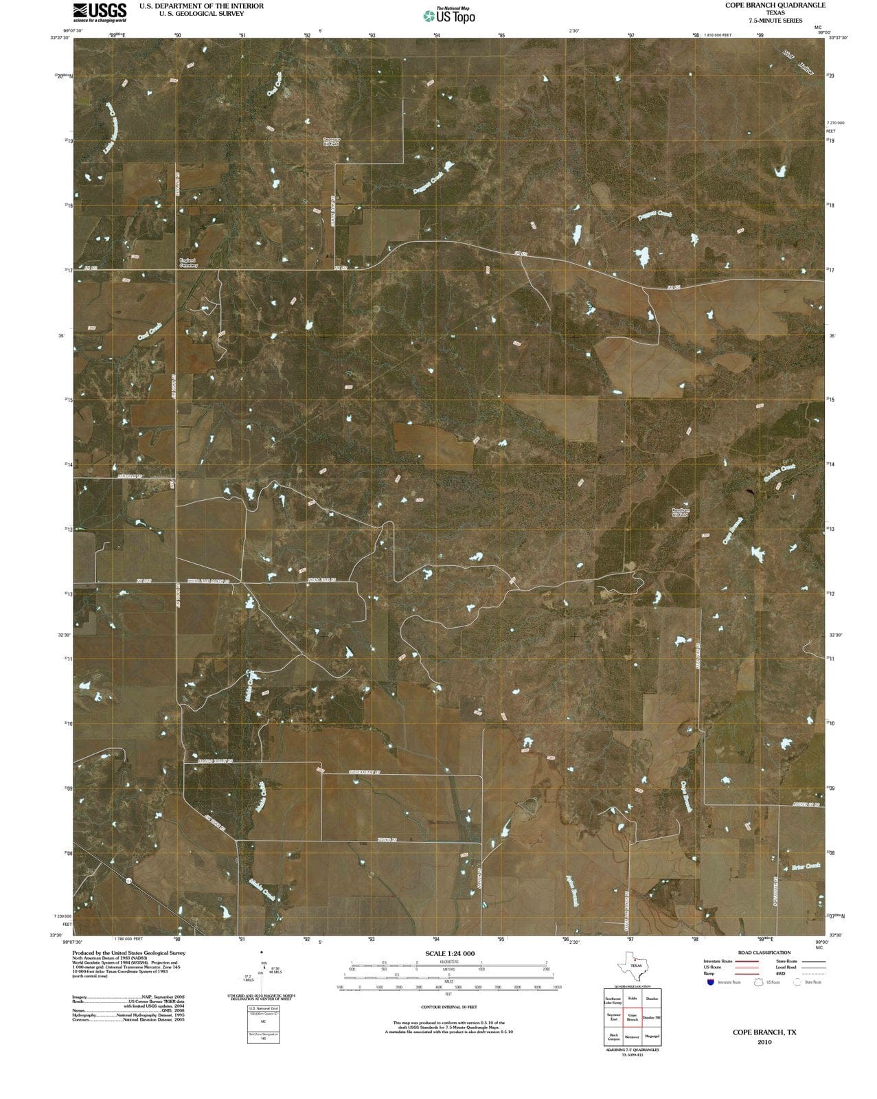 2010 Cope Branch, TX - Texas - USGS Topographic Map