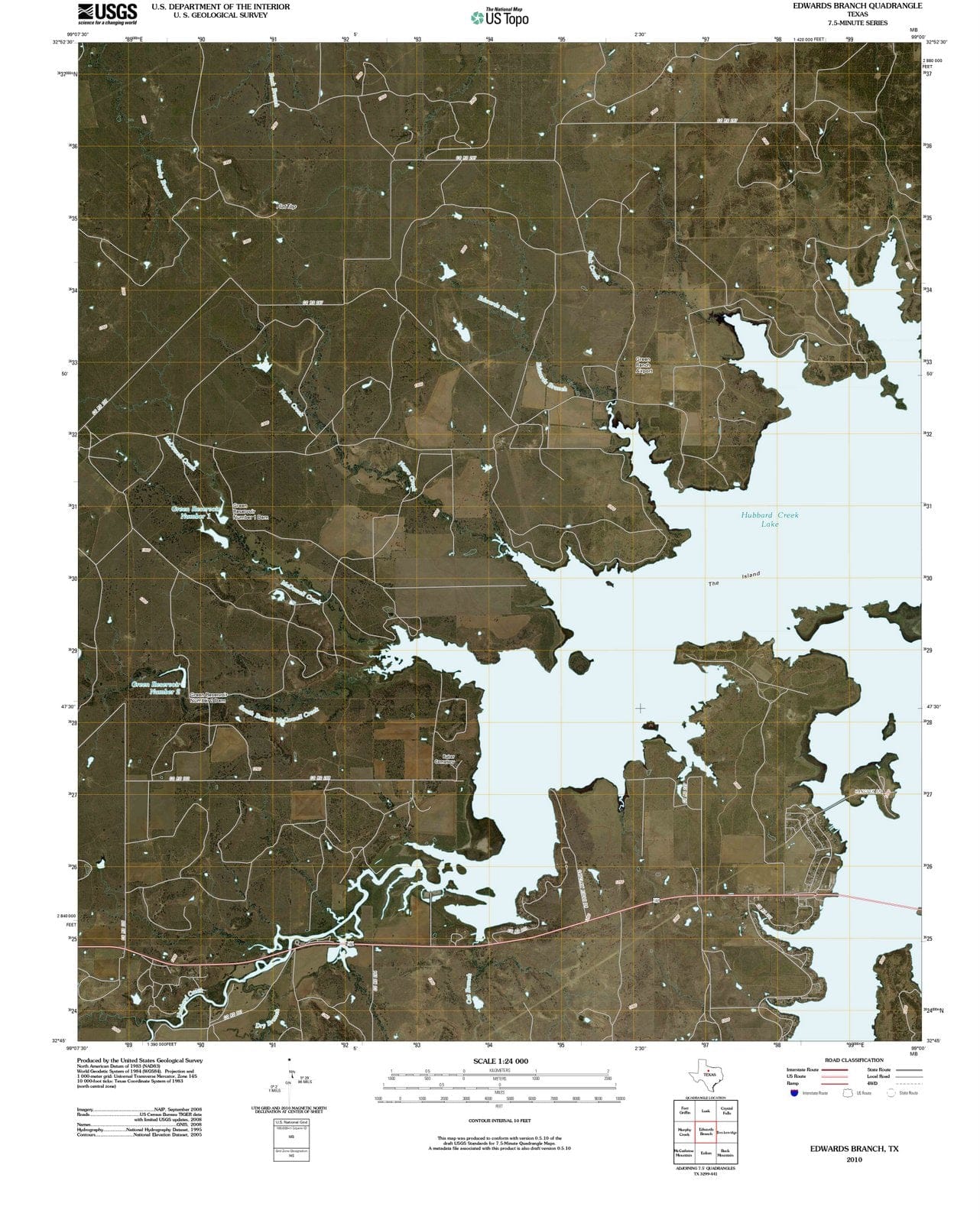 2010 Edwards Branch, TX - Texas - USGS Topographic Map