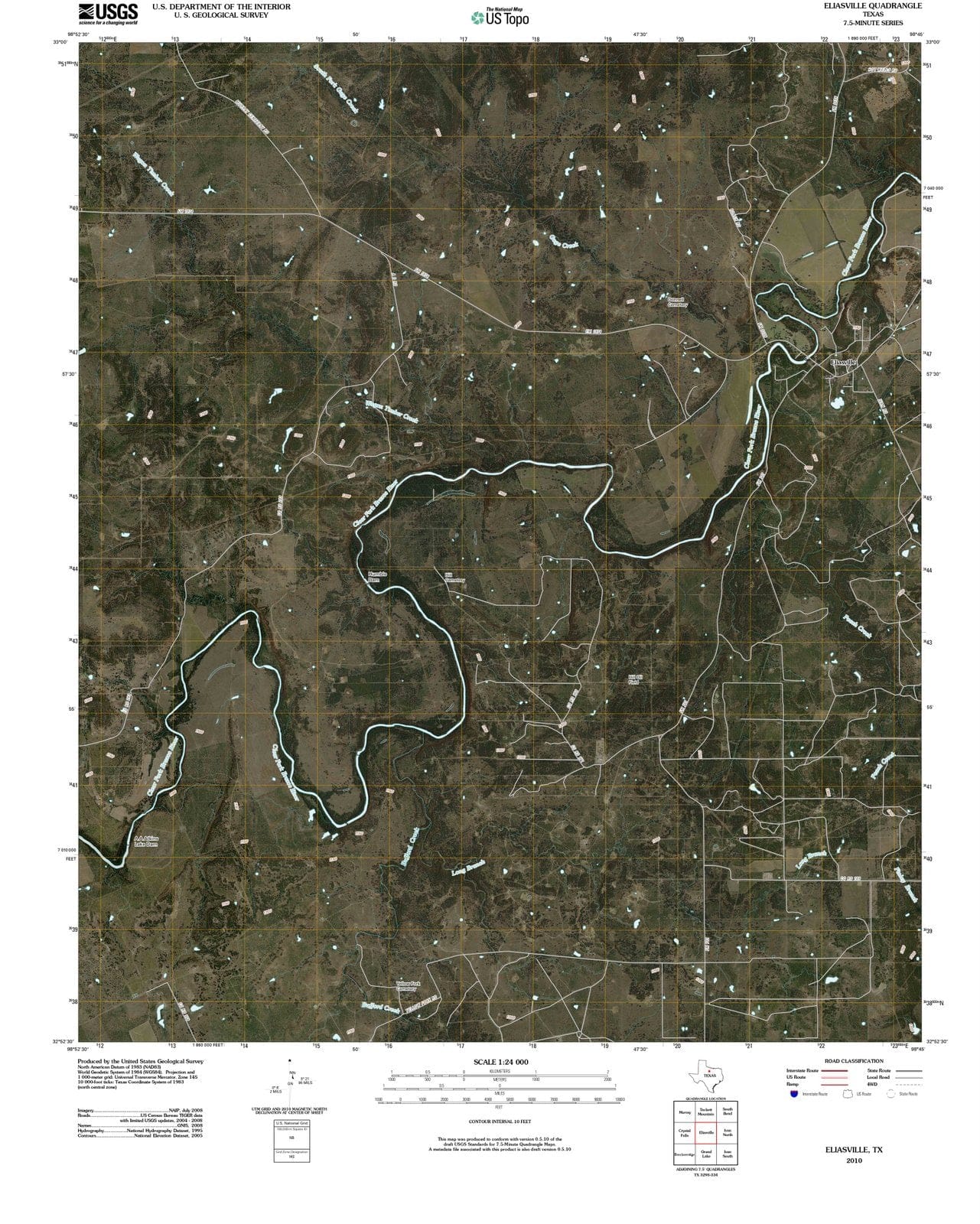 2010 Eliasville, TX - Texas - USGS Topographic Map