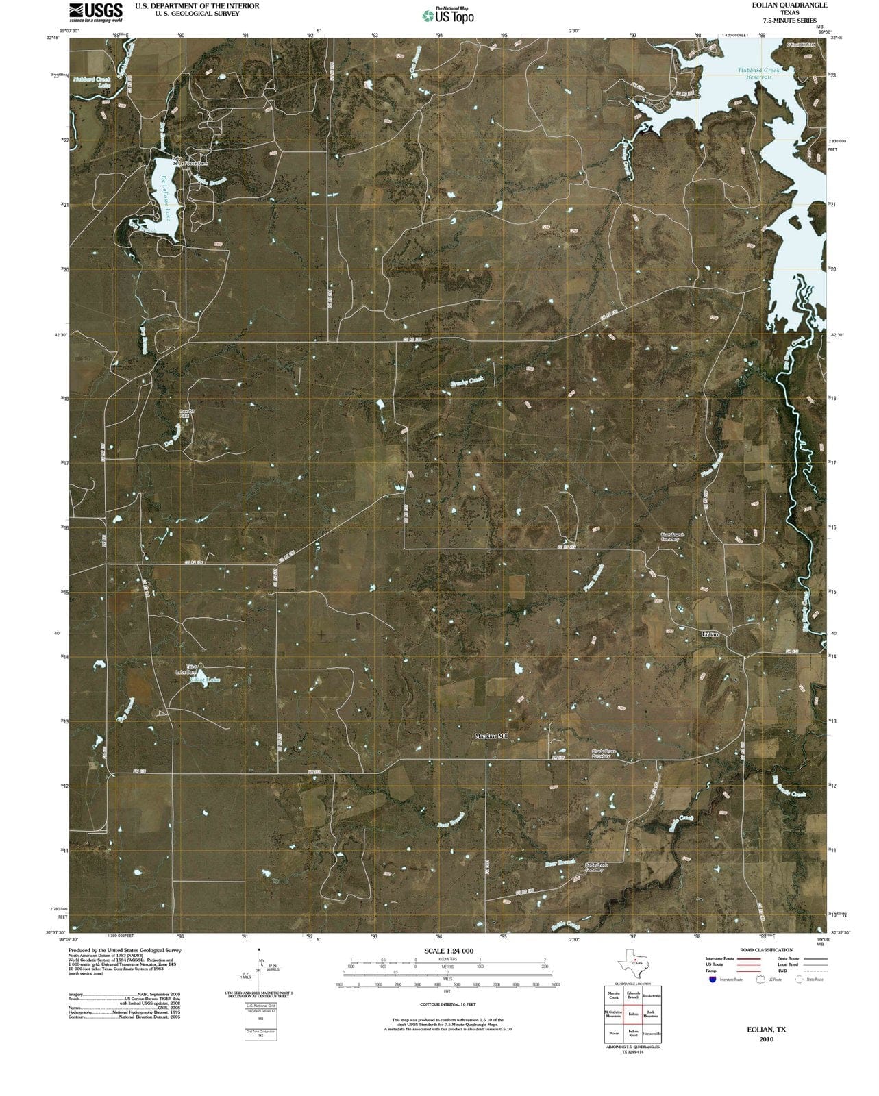 2010 Eolian, TX - Texas - USGS Topographic Map