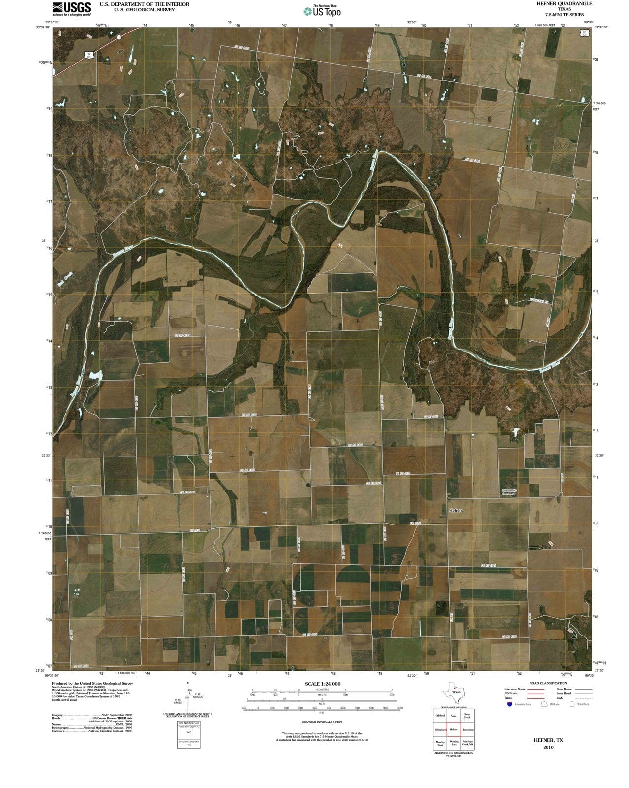 2010 HEFNER, TX - Texas - USGS Topographic Map