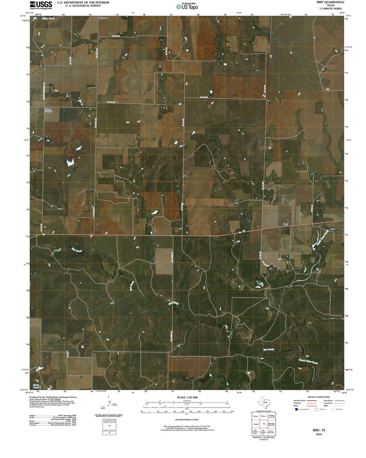 2010 Irby, TX - Texas - USGS Topographic Map