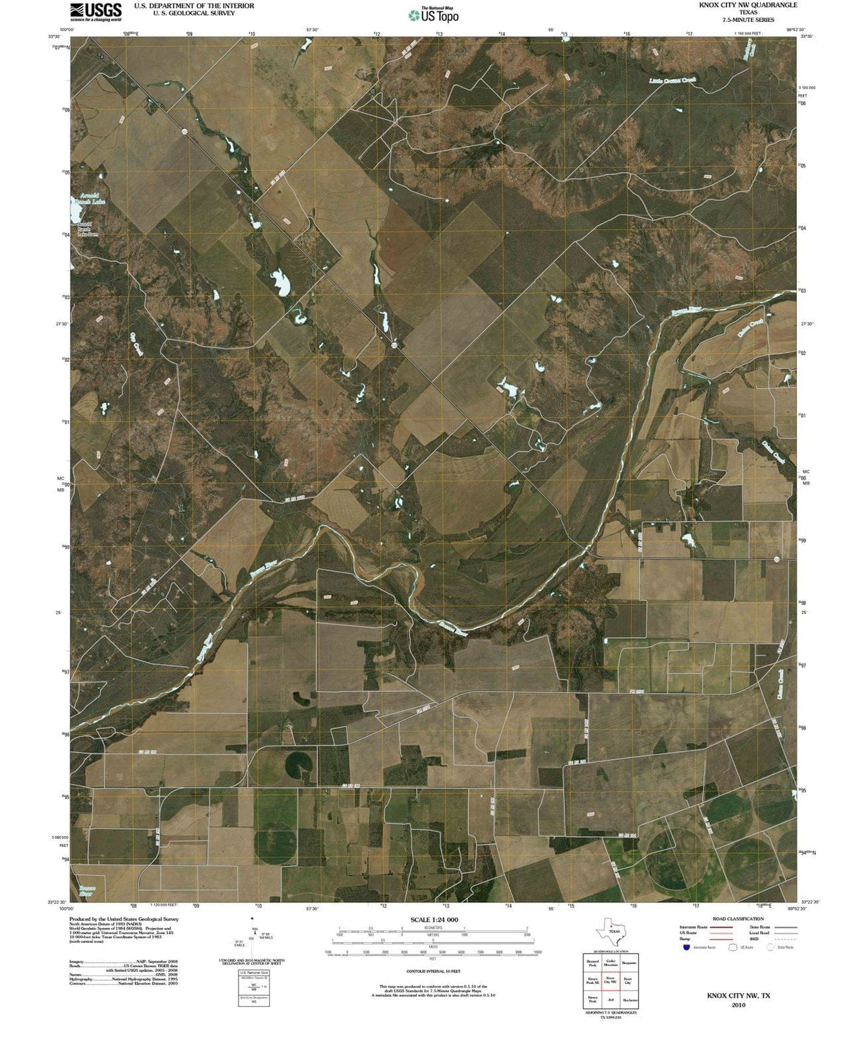 2010 Knox City, TX - Texas - USGS Topographic Map